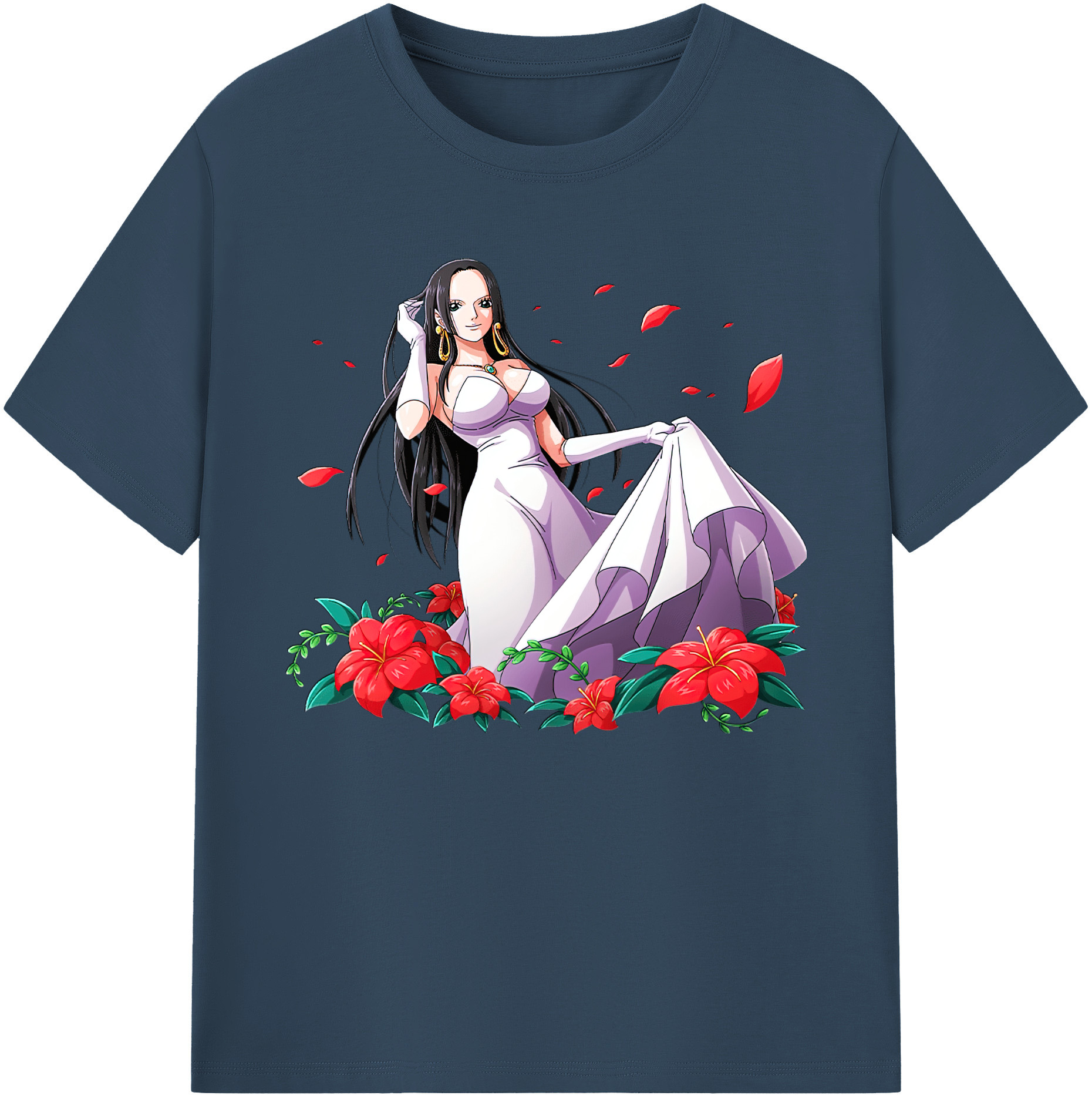 ワンピース ボア・ハンコック ONE PIECE Boa·Hancock 綿100％ メンズ半袖Tシャツ｜肌触りやわらか＆通気性