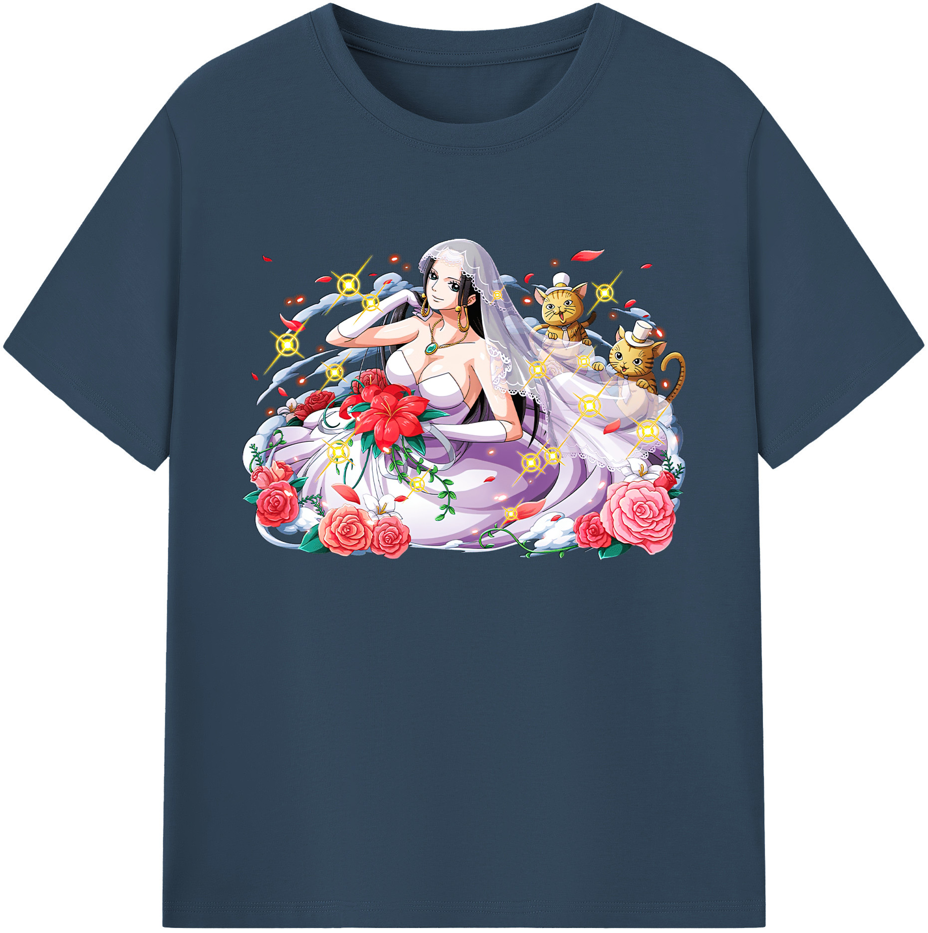 ワンピース ボア・ハンコック ONE PIECE Boa·Hancock 綿100％ メンズ半袖Tシャツ｜肌触りやわらか＆通気性