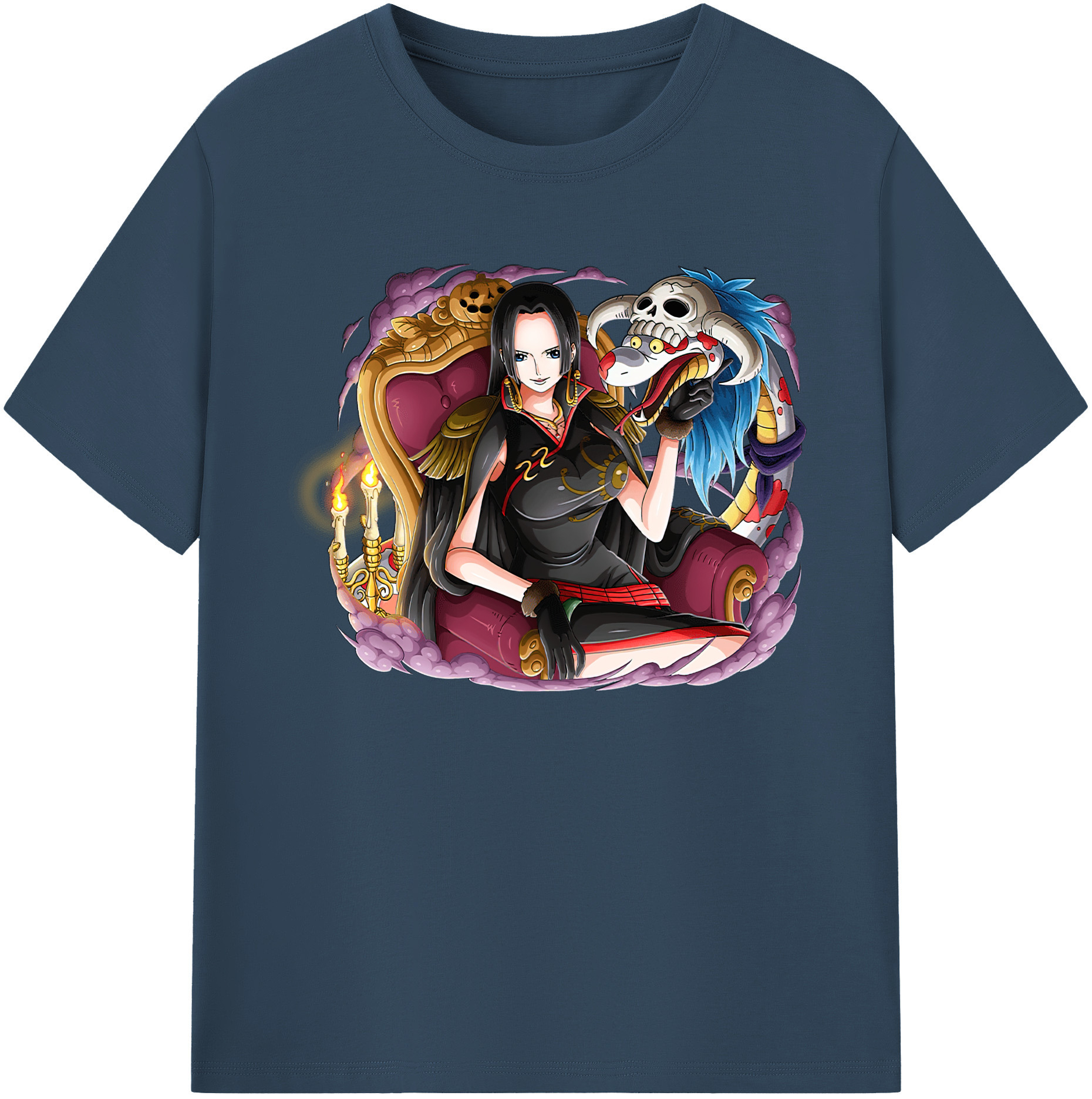 ワンピース ボア・ハンコック ONE PIECE Boa·Hancock 綿100％ メンズ半袖Tシャツ｜肌触りやわらか＆通気性
