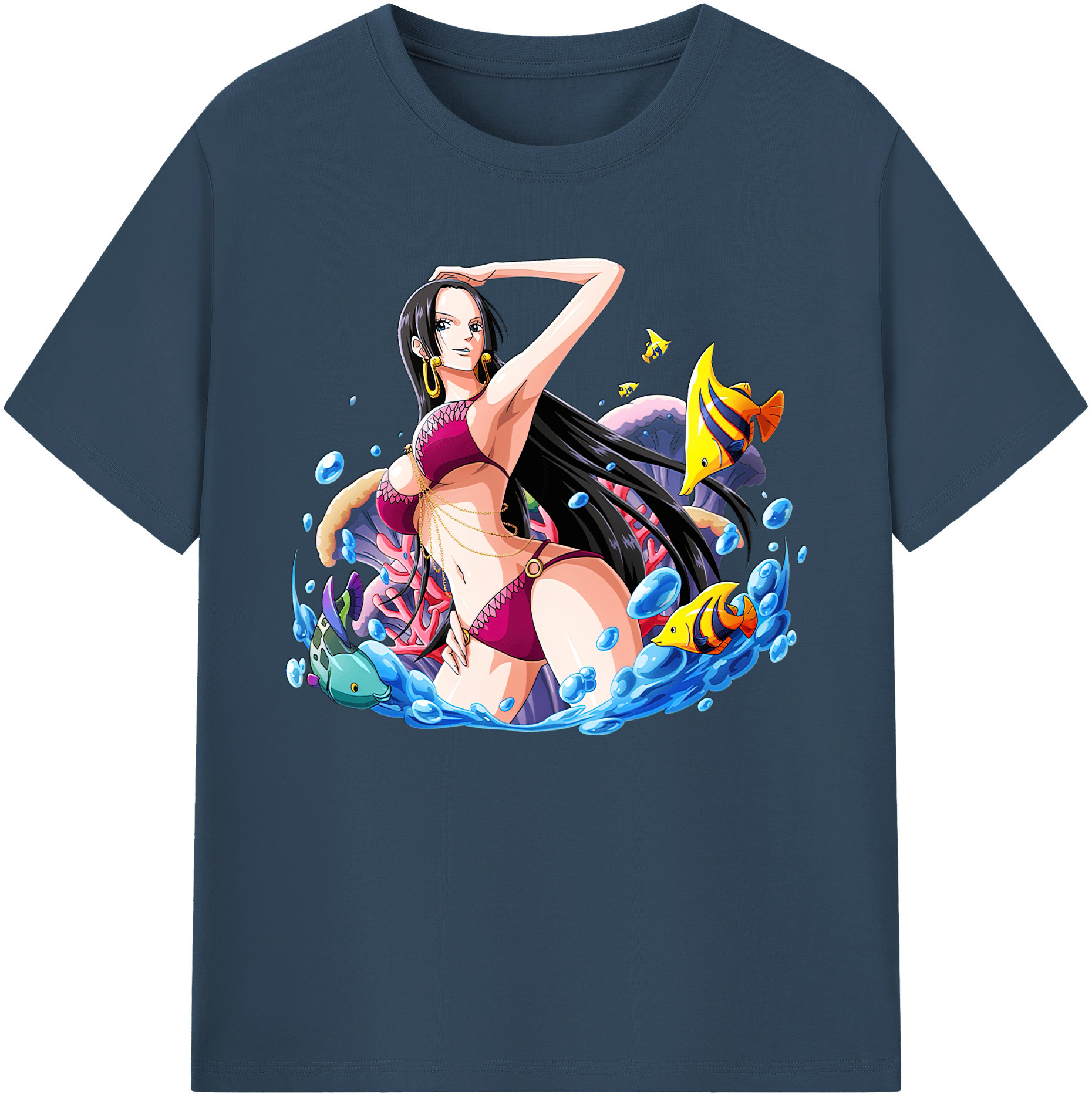 ワンピース ボア・ハンコック ONE PIECE Boa·Hancock 綿100％ メンズ半袖Tシャツ｜肌触りやわらか＆通気性