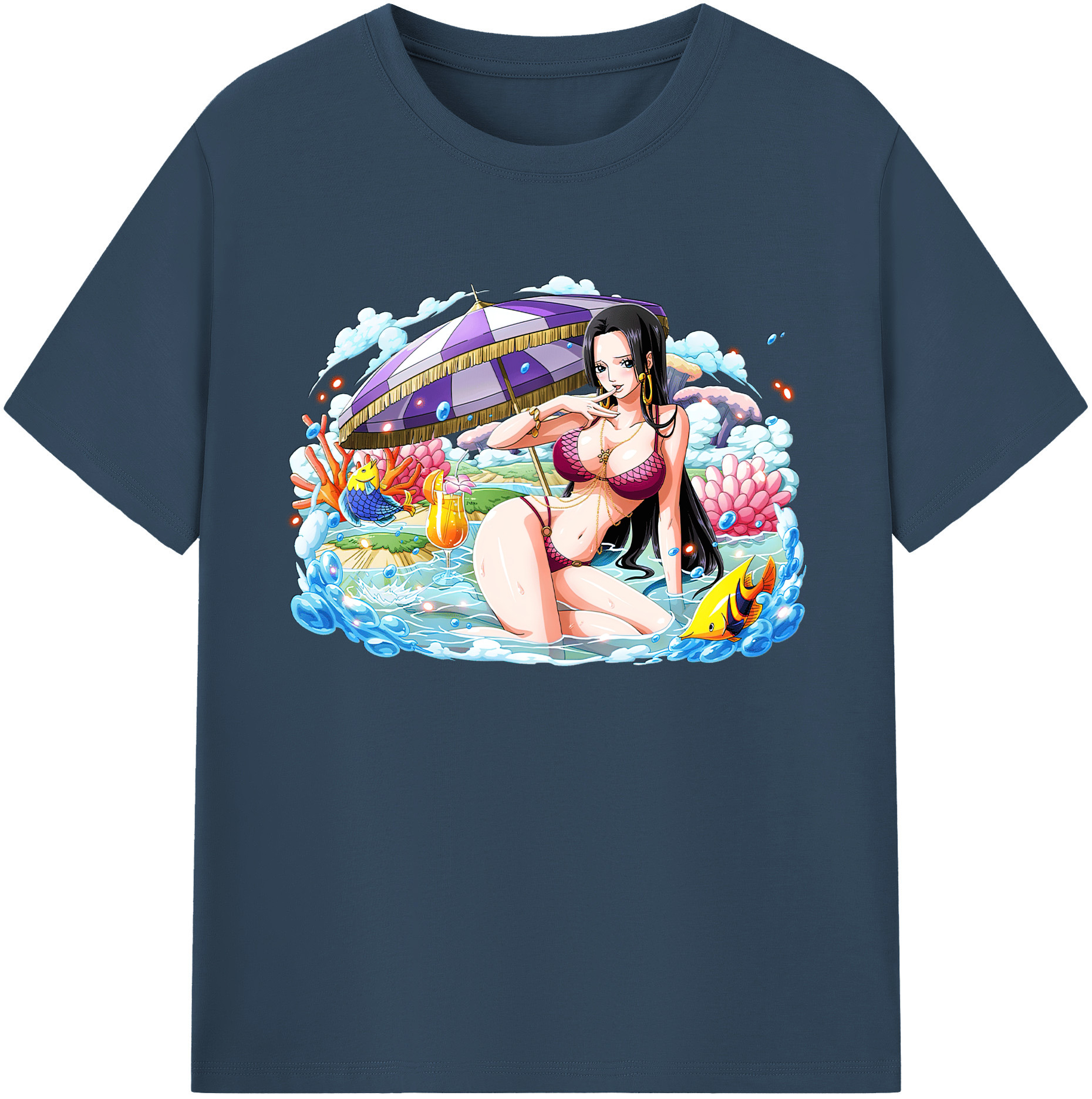 ワンピース ボア・ハンコック ONE PIECE Boa·Hancock 綿100％ メンズ半袖Tシャツ｜肌触りやわらか＆通気性