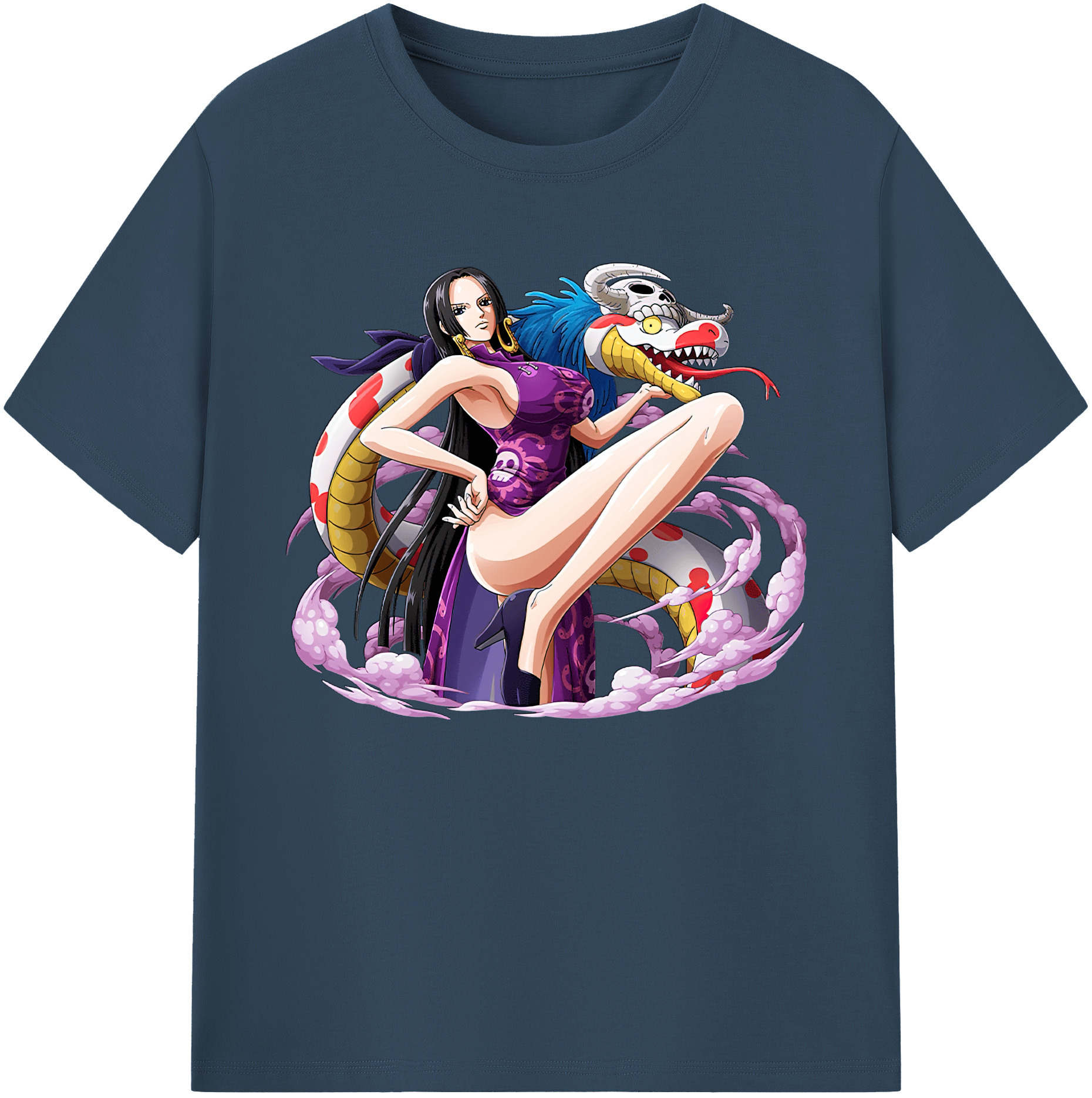 ワンピース ボア・ハンコック ONE PIECE Boa·Hancock 綿100％ メンズ半袖Tシャツ｜肌触りやわらか＆通気性