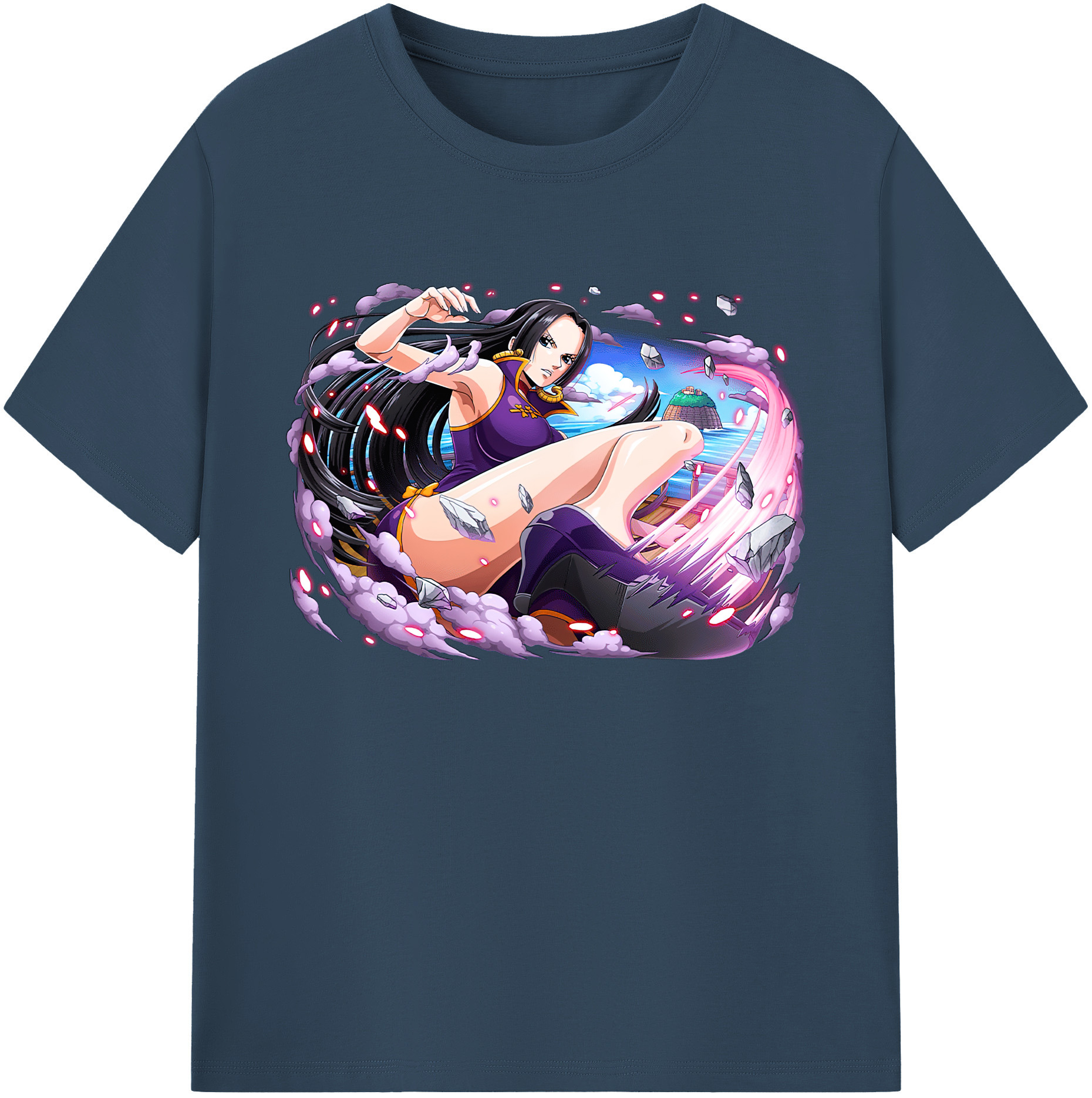 ワンピース ボア・ハンコック ONE PIECE Boa·Hancock 綿100％ メンズ半袖Tシャツ｜肌触りやわらか＆通気性