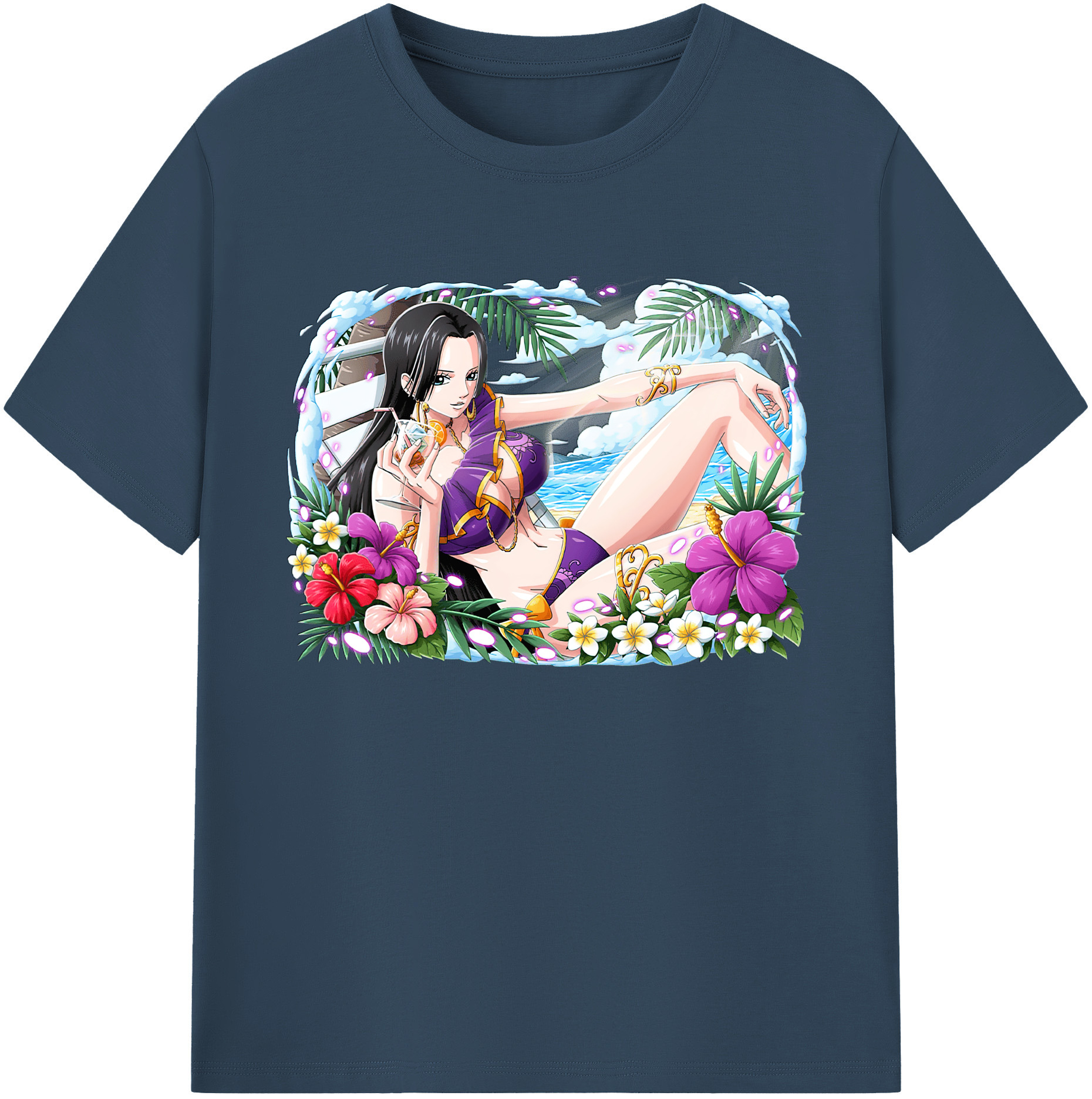 ワンピース ボア・ハンコック ONE PIECE Boa·Hancock 綿100％ メンズ半袖Tシャツ｜肌触りやわらか＆通気性