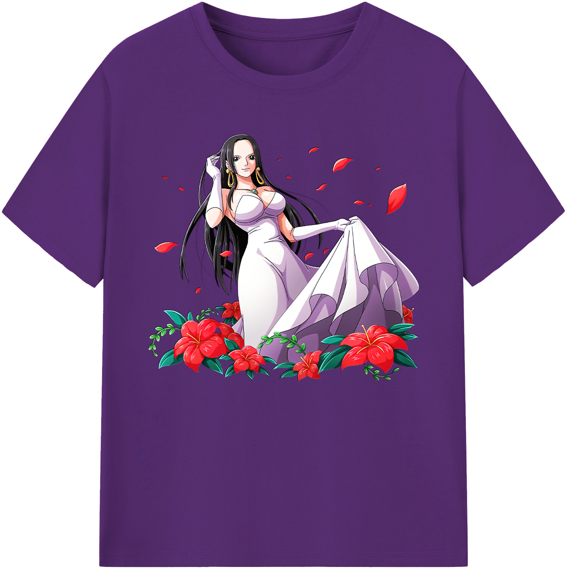 ワンピース ボア・ハンコック ONE PIECE Boa·Hancock 綿100％ メンズ半袖Tシャツ｜肌触りやわらか＆通気性
