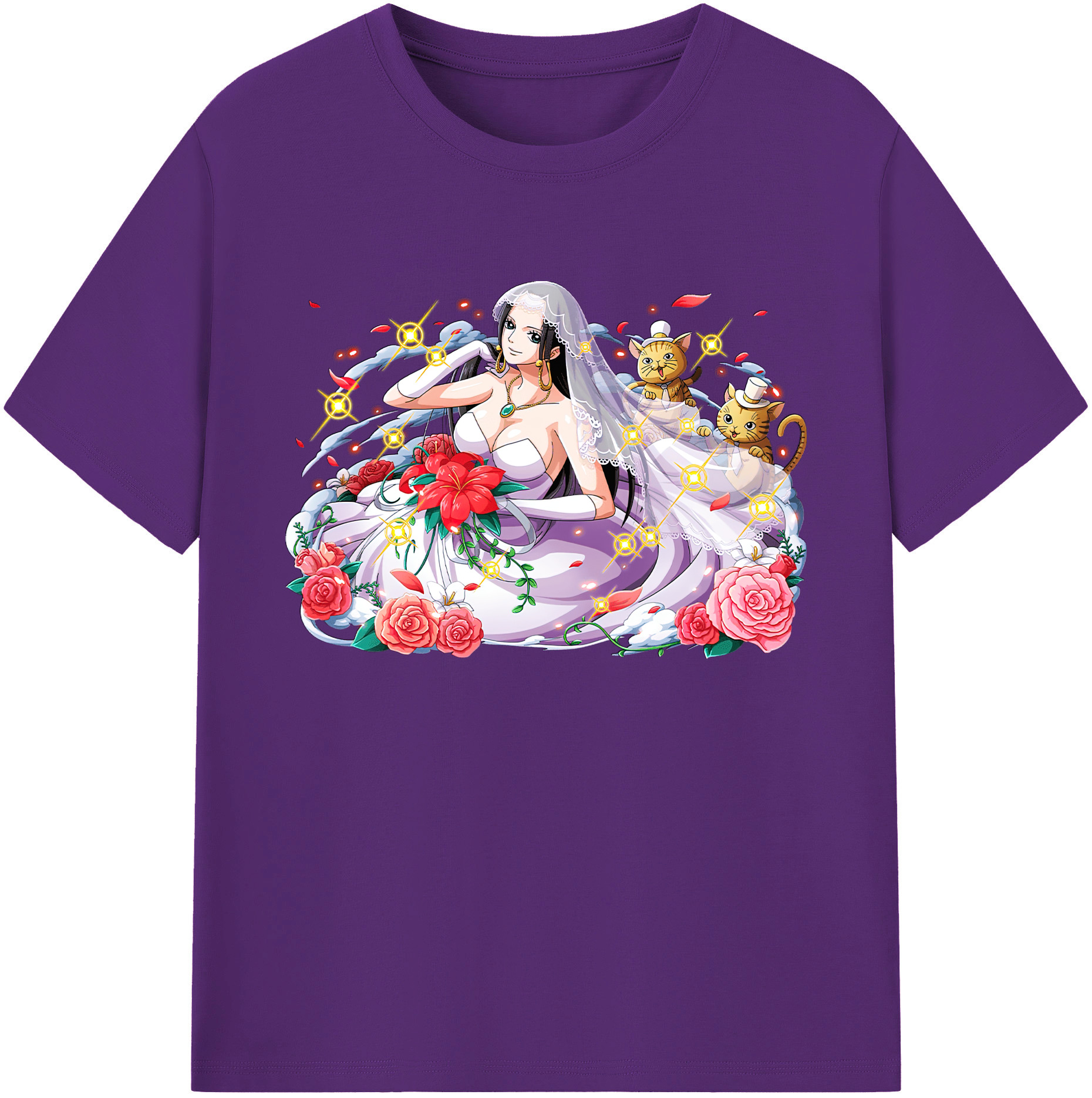 ワンピース ボア・ハンコック ONE PIECE Boa·Hancock 綿100％ メンズ半袖Tシャツ｜肌触りやわらか＆通気性