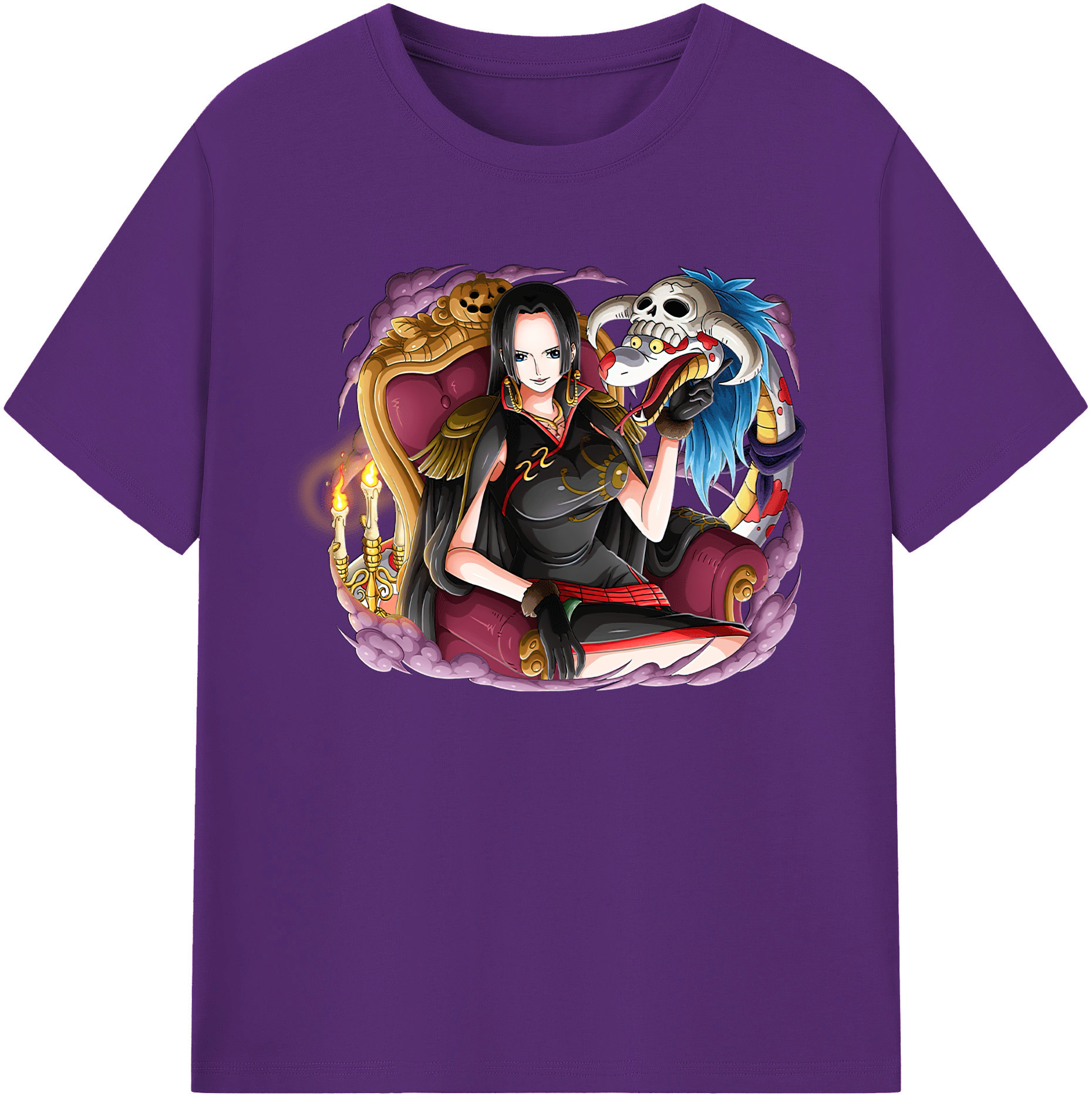 ワンピース ボア・ハンコック ONE PIECE Boa·Hancock 綿100％ メンズ半袖Tシャツ｜肌触りやわらか＆通気性