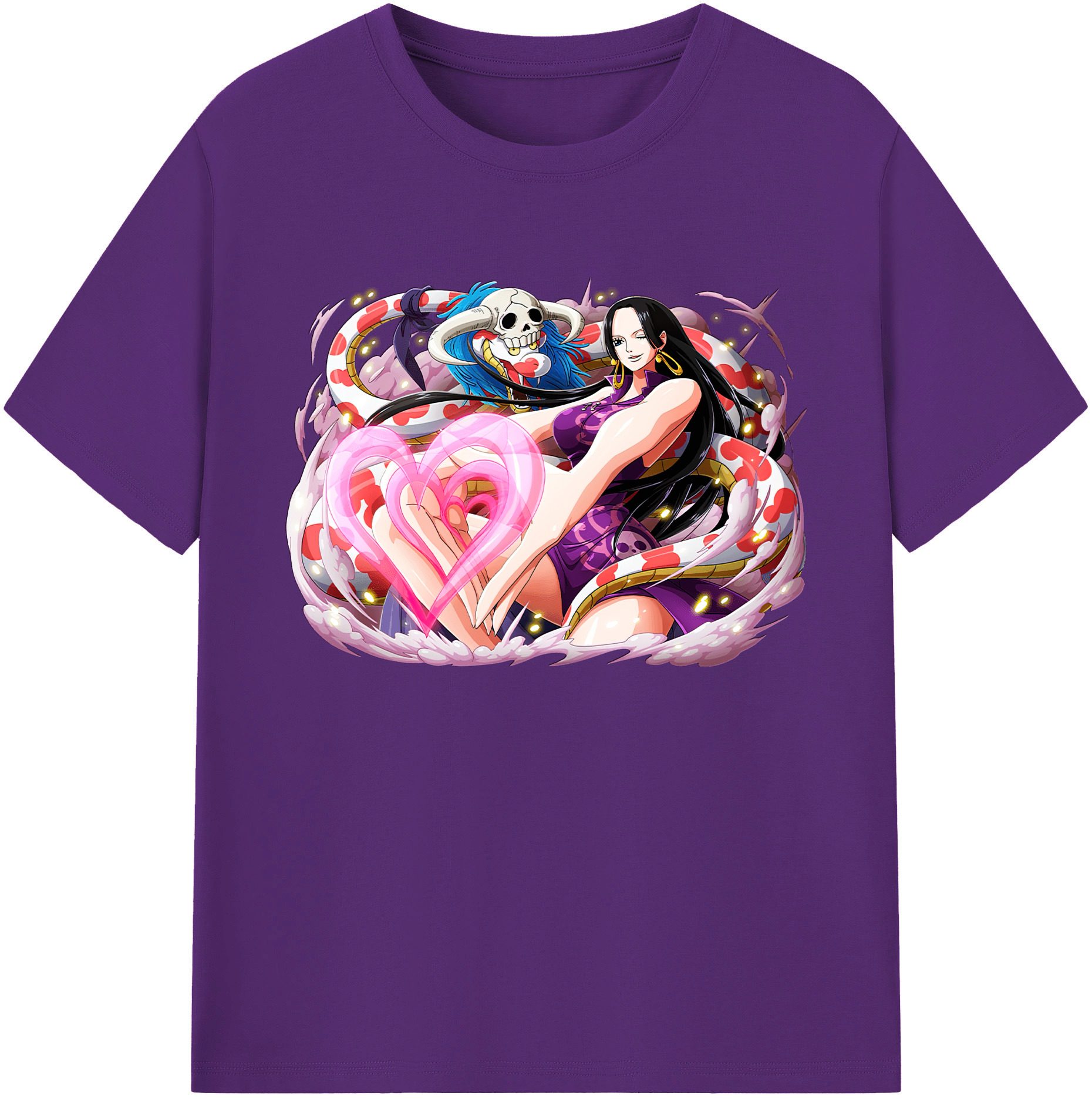 ワンピース ボア・ハンコック ONE PIECE Boa·Hancock 綿100％ メンズ半袖Tシャツ｜肌触りやわらか＆通気性