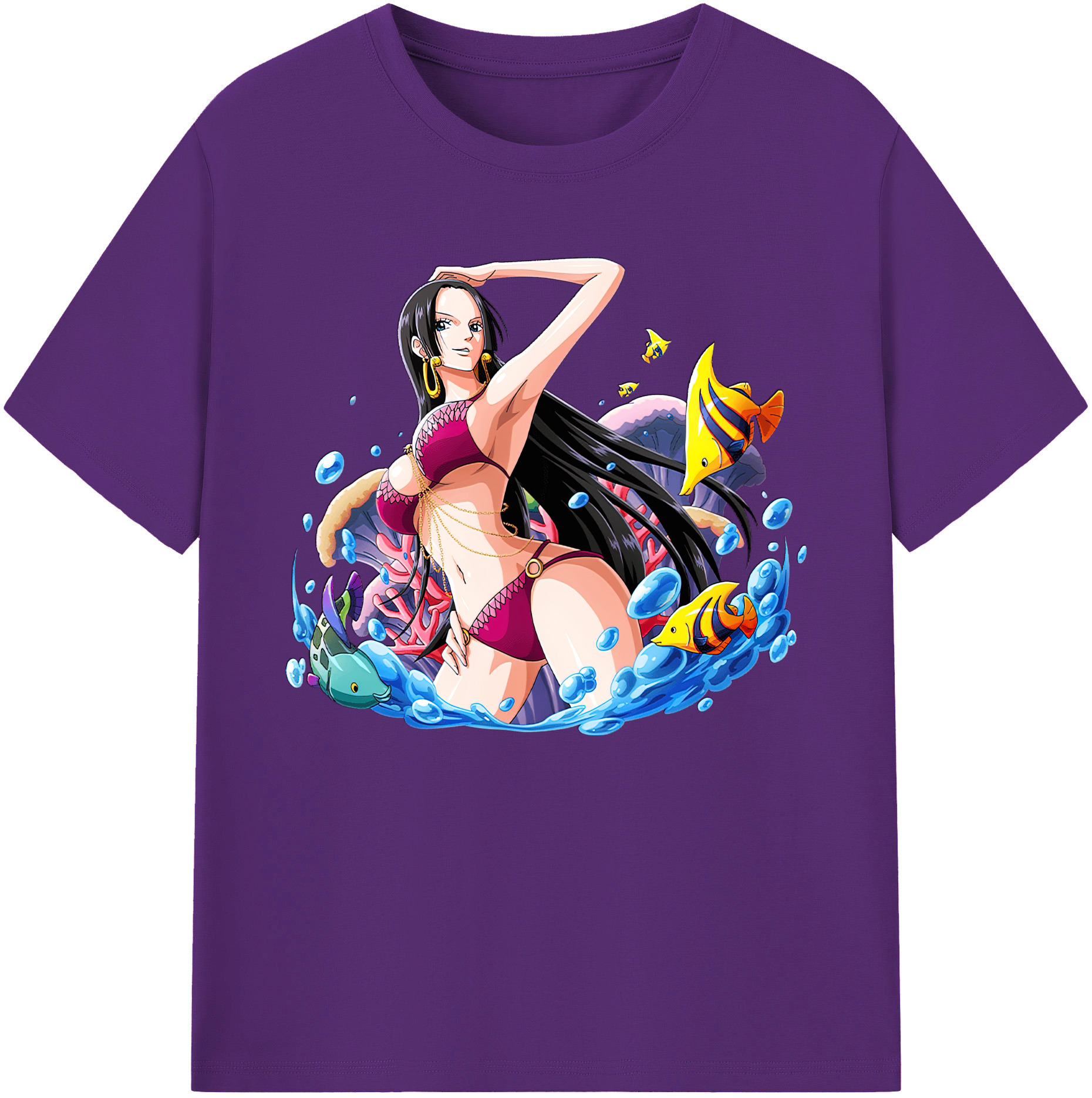 ワンピース ボア・ハンコック ONE PIECE Boa·Hancock 綿100％ メンズ半袖Tシャツ｜肌触りやわらか＆通気性