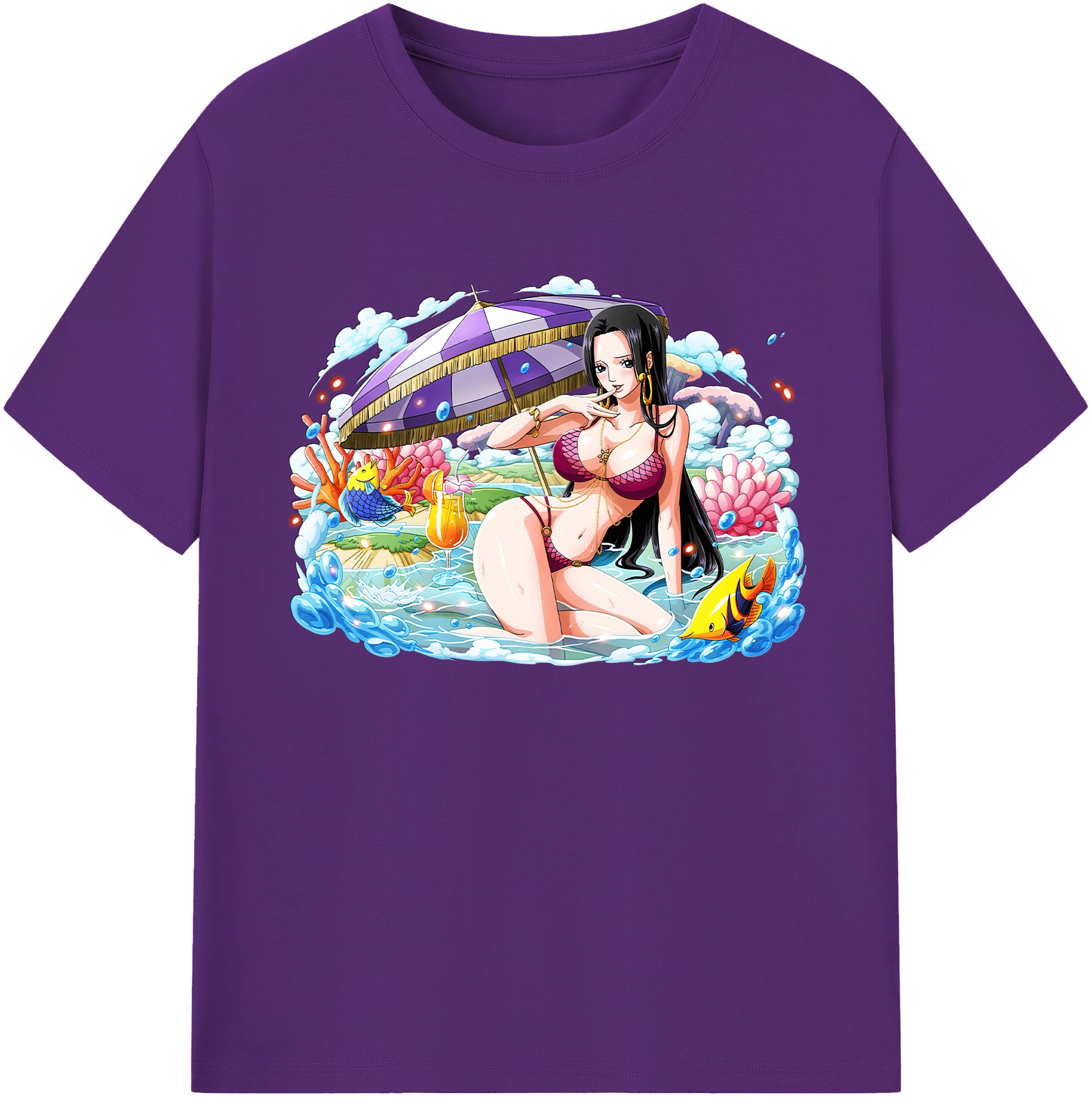 ワンピース ボア・ハンコック ONE PIECE Boa·Hancock 綿100％ メンズ半袖Tシャツ｜肌触りやわらか＆通気性