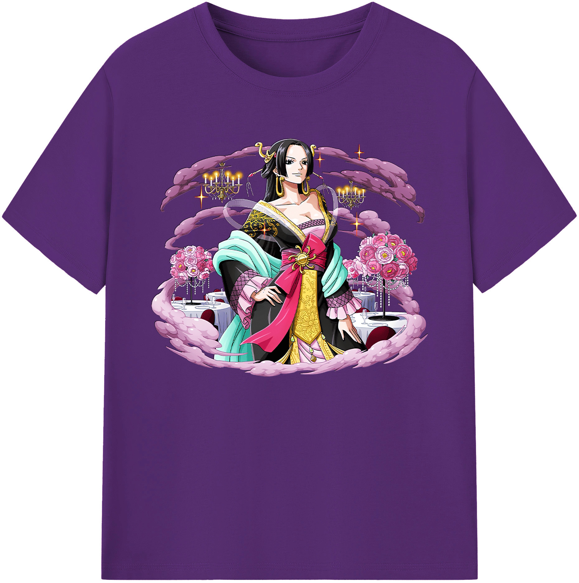 ワンピース ボア・ハンコック ONE PIECE Boa·Hancock 綿100％ メンズ半袖Tシャツ｜肌触りやわらか＆通気性