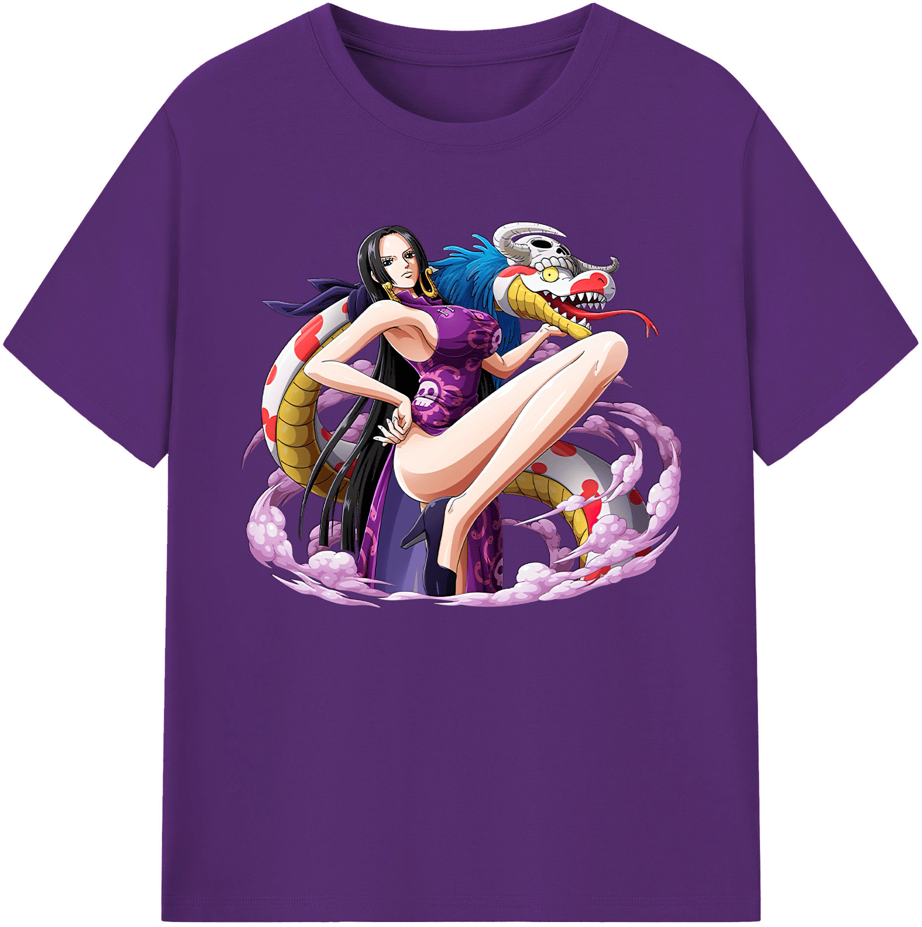 ワンピース ボア・ハンコック ONE PIECE Boa·Hancock 綿100％ メンズ半袖Tシャツ｜肌触りやわらか＆通気性