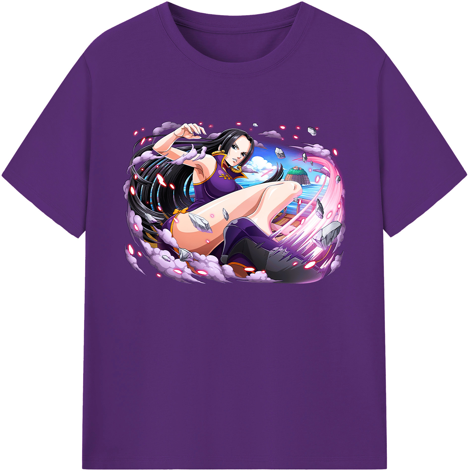 ワンピース ボア・ハンコック ONE PIECE Boa·Hancock 綿100％ メンズ半袖Tシャツ｜肌触りやわらか＆通気性