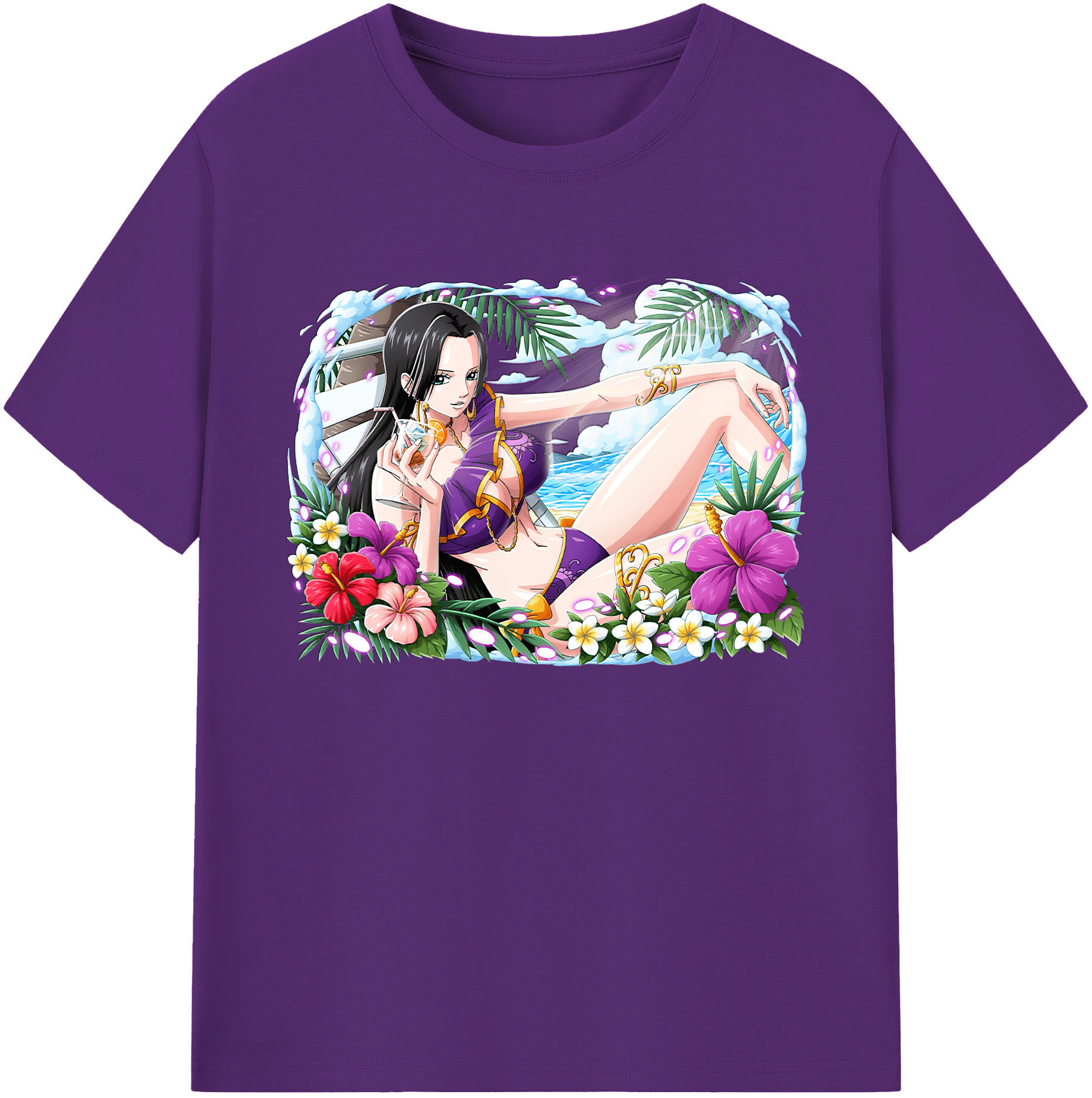 ワンピース ボア・ハンコック ONE PIECE Boa·Hancock 綿100％ メンズ半袖Tシャツ｜肌触りやわらか＆通気性