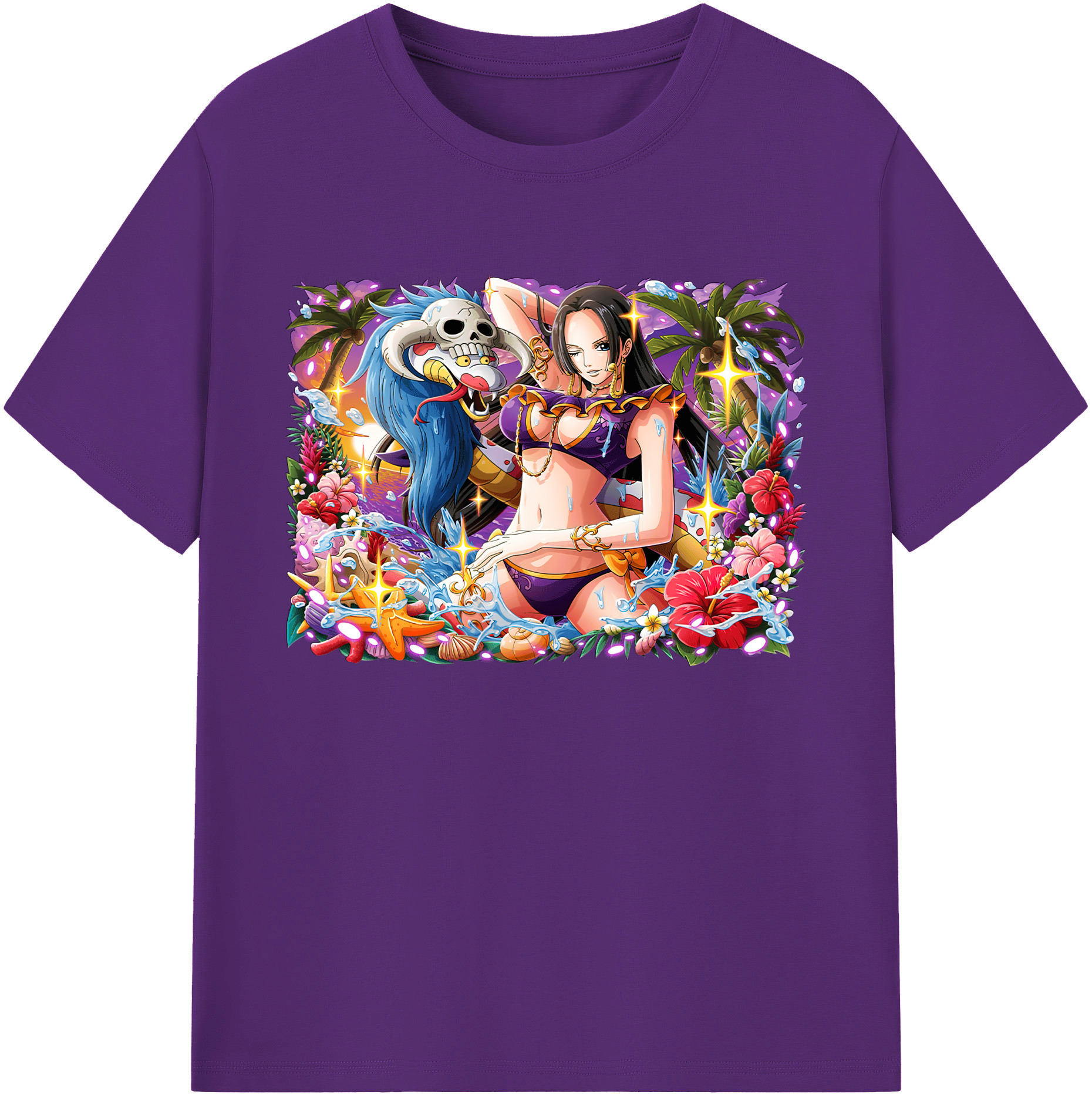 ワンピース ボア・ハンコック ONE PIECE Boa·Hancock 綿100％ メンズ半袖Tシャツ｜肌触りやわらか＆通気性