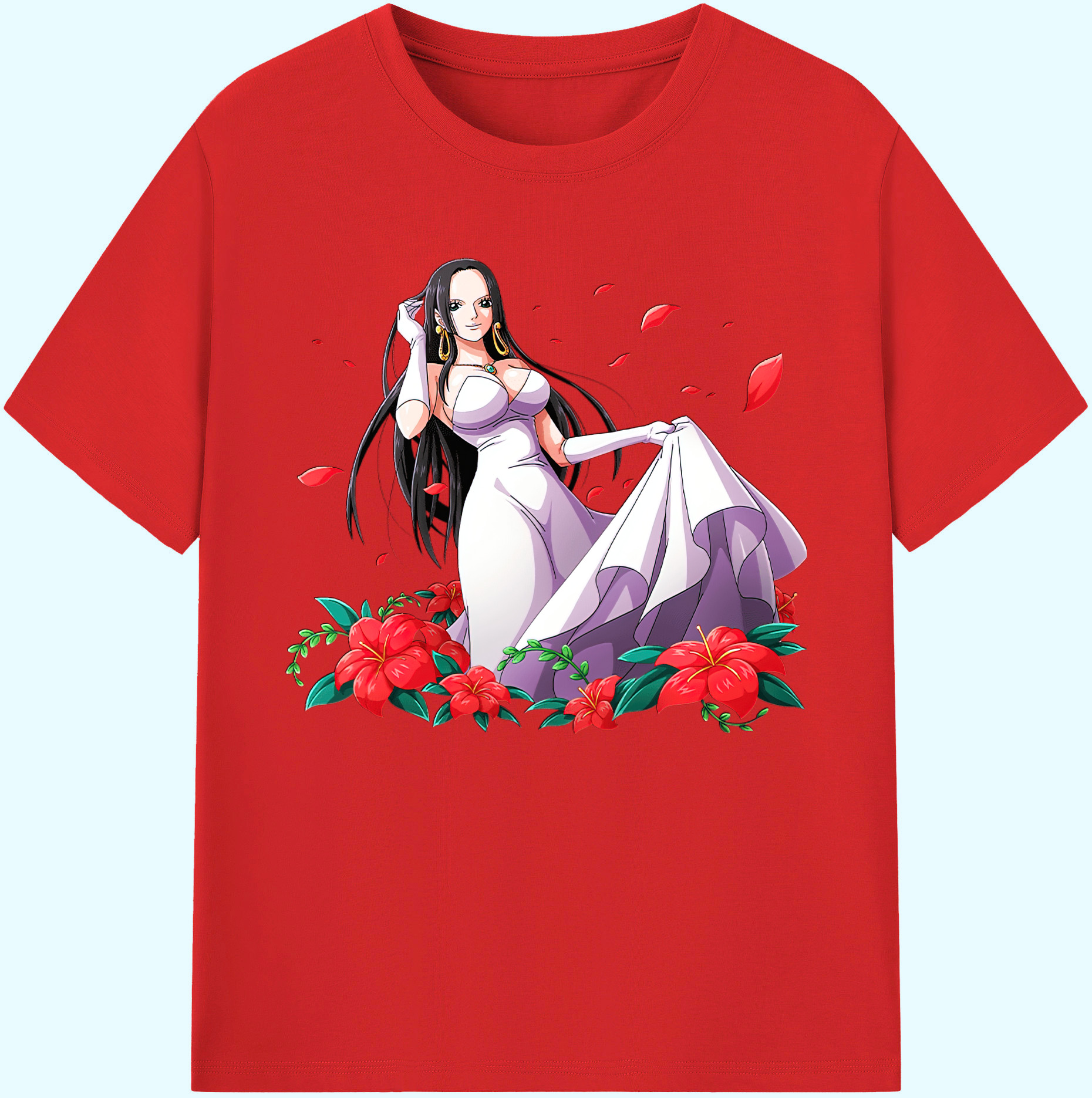 ワンピース ボア・ハンコック ONE PIECE Boa·Hancock 綿100％ メンズ半袖Tシャツ｜肌触りやわらか＆通気性
