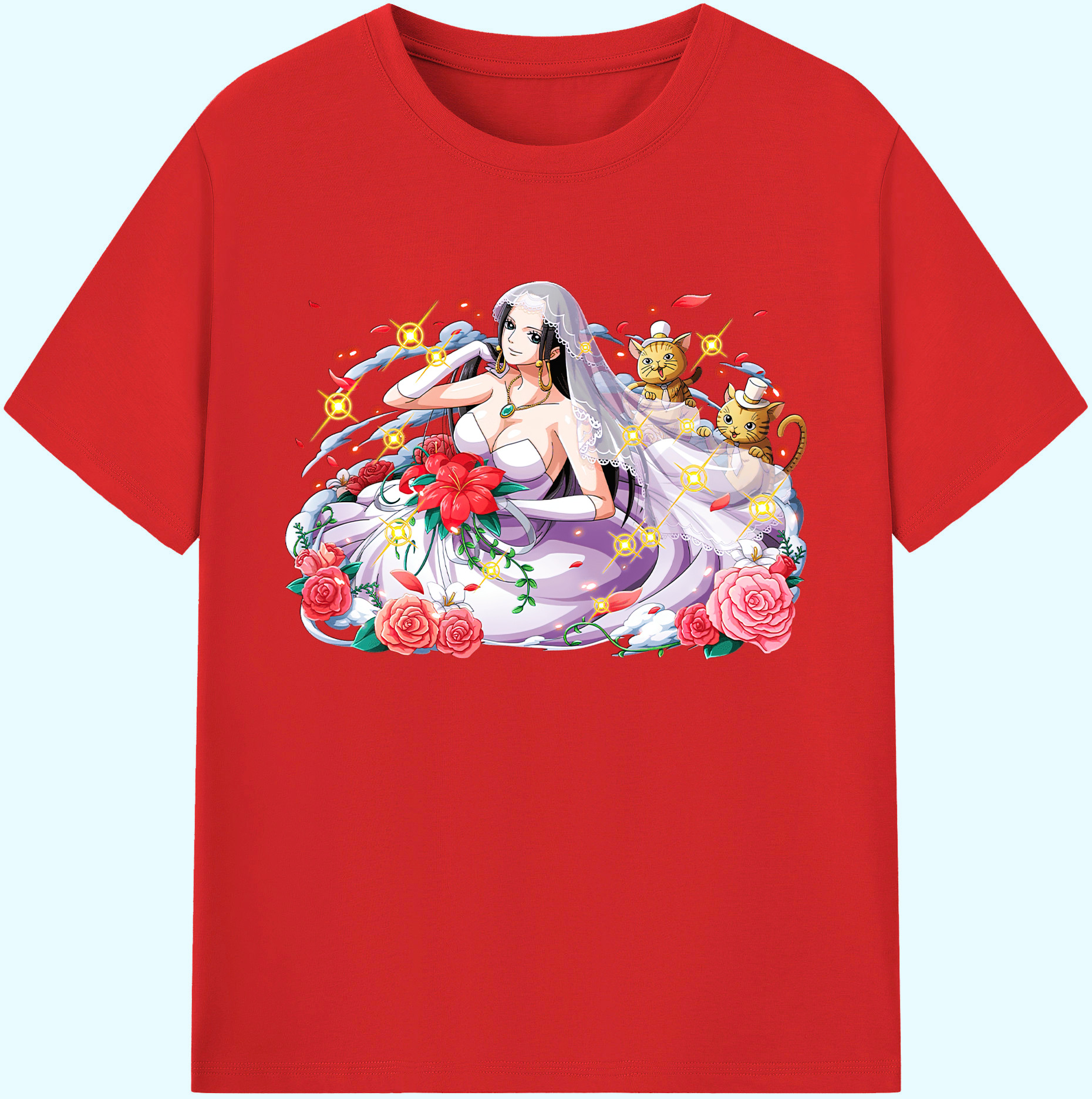 ワンピース ボア・ハンコック ONE PIECE Boa·Hancock 綿100％ メンズ半袖Tシャツ｜肌触りやわらか＆通気性