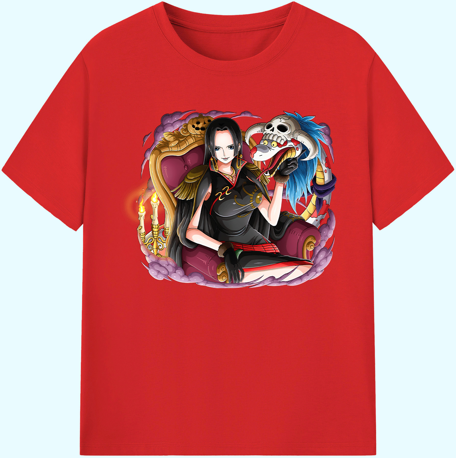 ワンピース ボア・ハンコック ONE PIECE Boa·Hancock 綿100％ メンズ半袖Tシャツ｜肌触りやわらか＆通気性