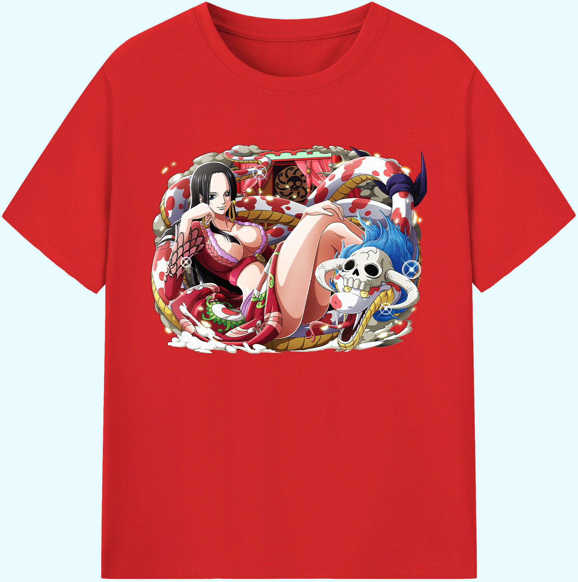 ワンピース ボア・ハンコック ONE PIECE Boa·Hancock 綿100％ メンズ半袖Tシャツ｜肌触りやわらか＆通気性