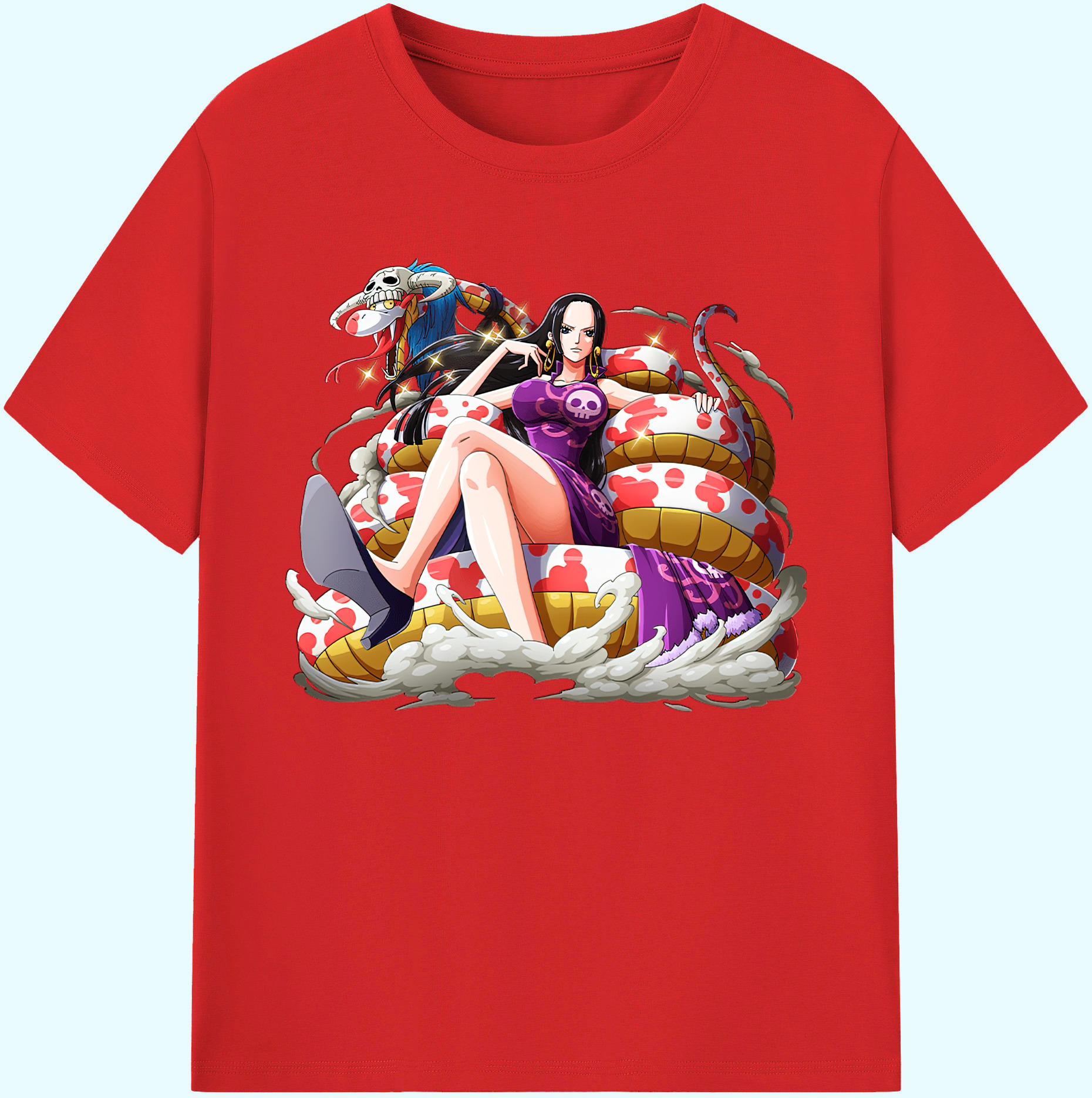 ワンピース ボア・ハンコック ONE PIECE Boa·Hancock 綿100％ メンズ半袖Tシャツ｜肌触りやわらか＆通気性