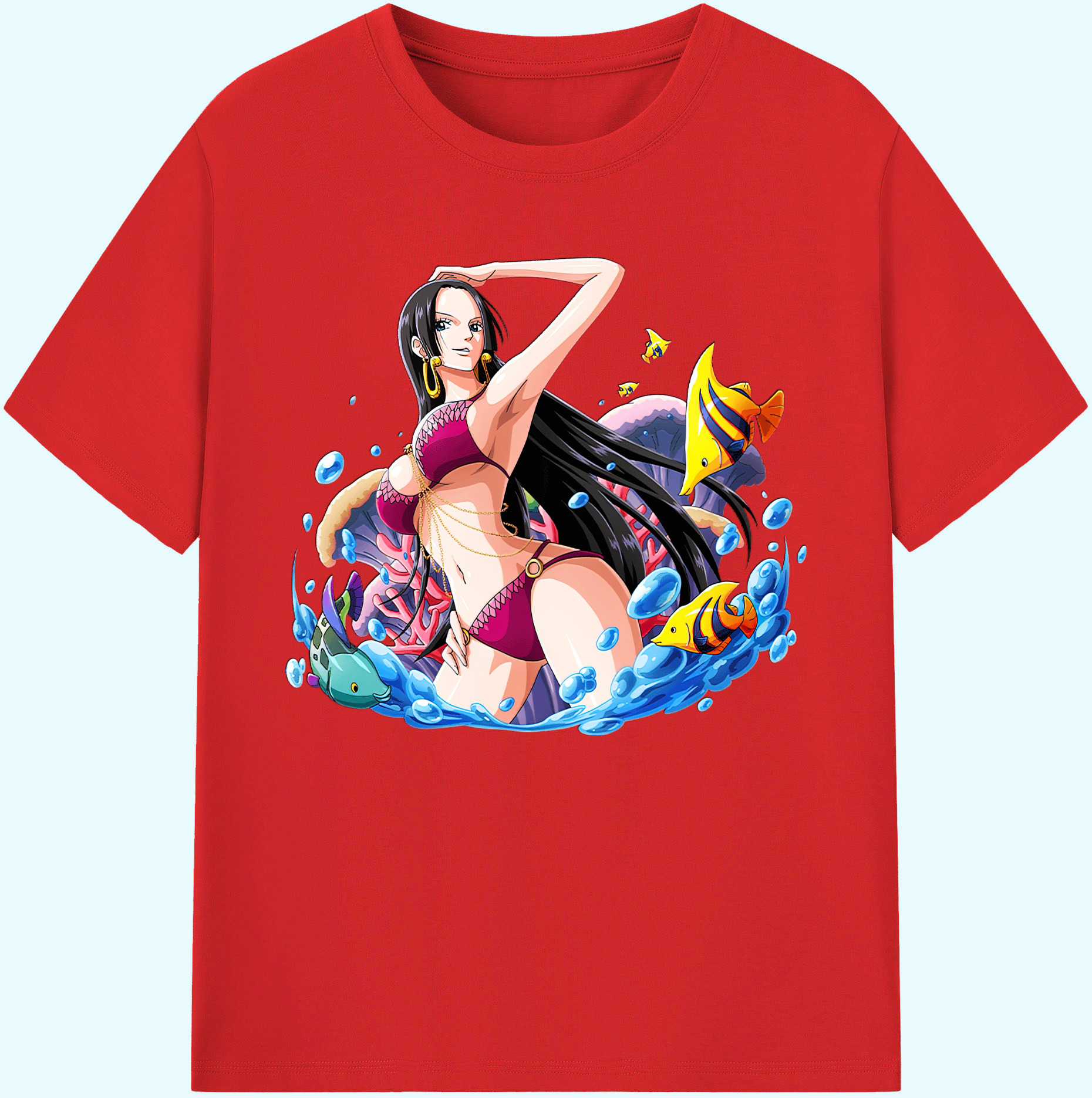 ワンピース ボア・ハンコック ONE PIECE Boa·Hancock 綿100％ メンズ半袖Tシャツ｜肌触りやわらか＆通気性