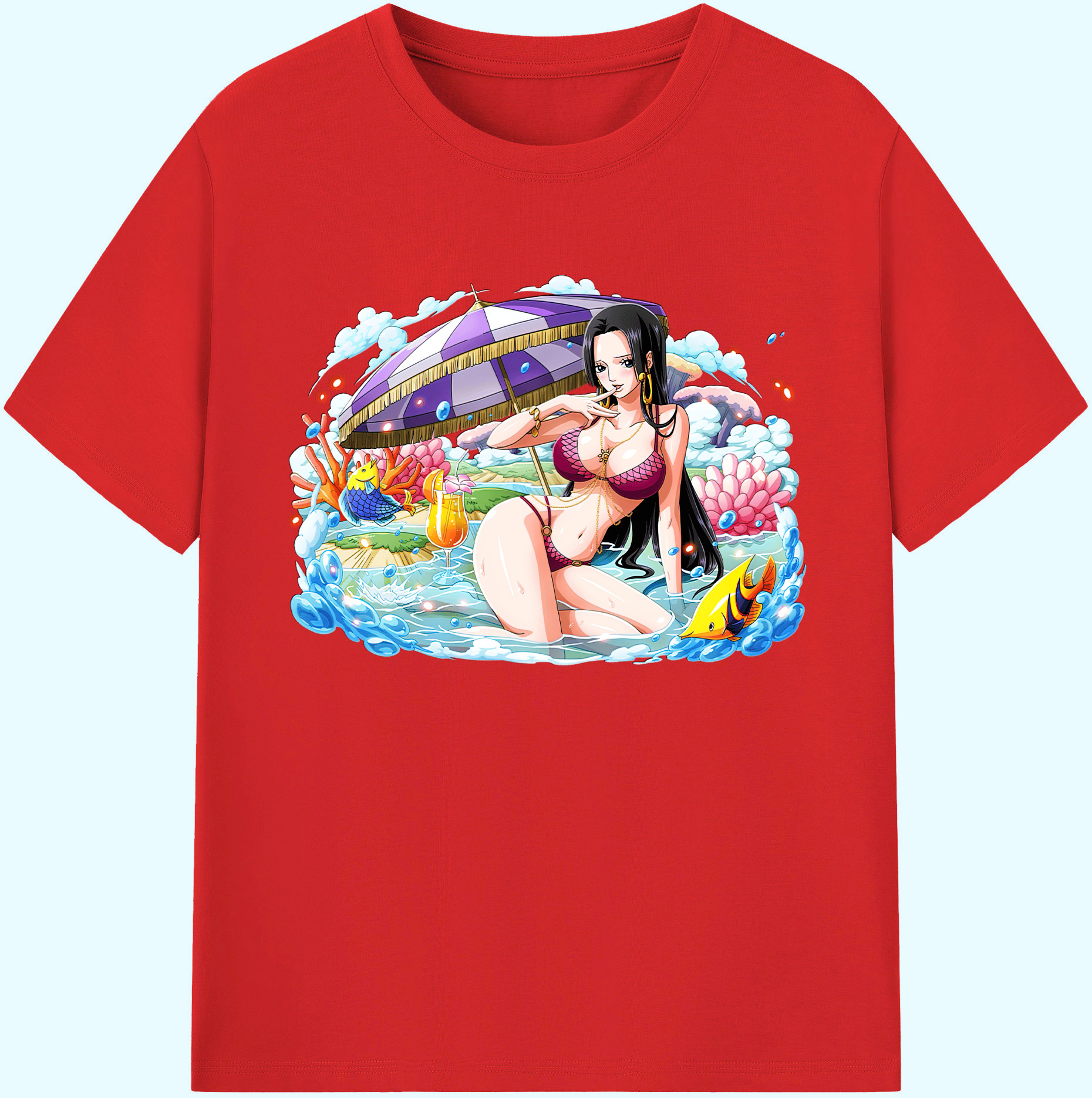 ワンピース ボア・ハンコック ONE PIECE Boa·Hancock 綿100％ メンズ半袖Tシャツ｜肌触りやわらか＆通気性