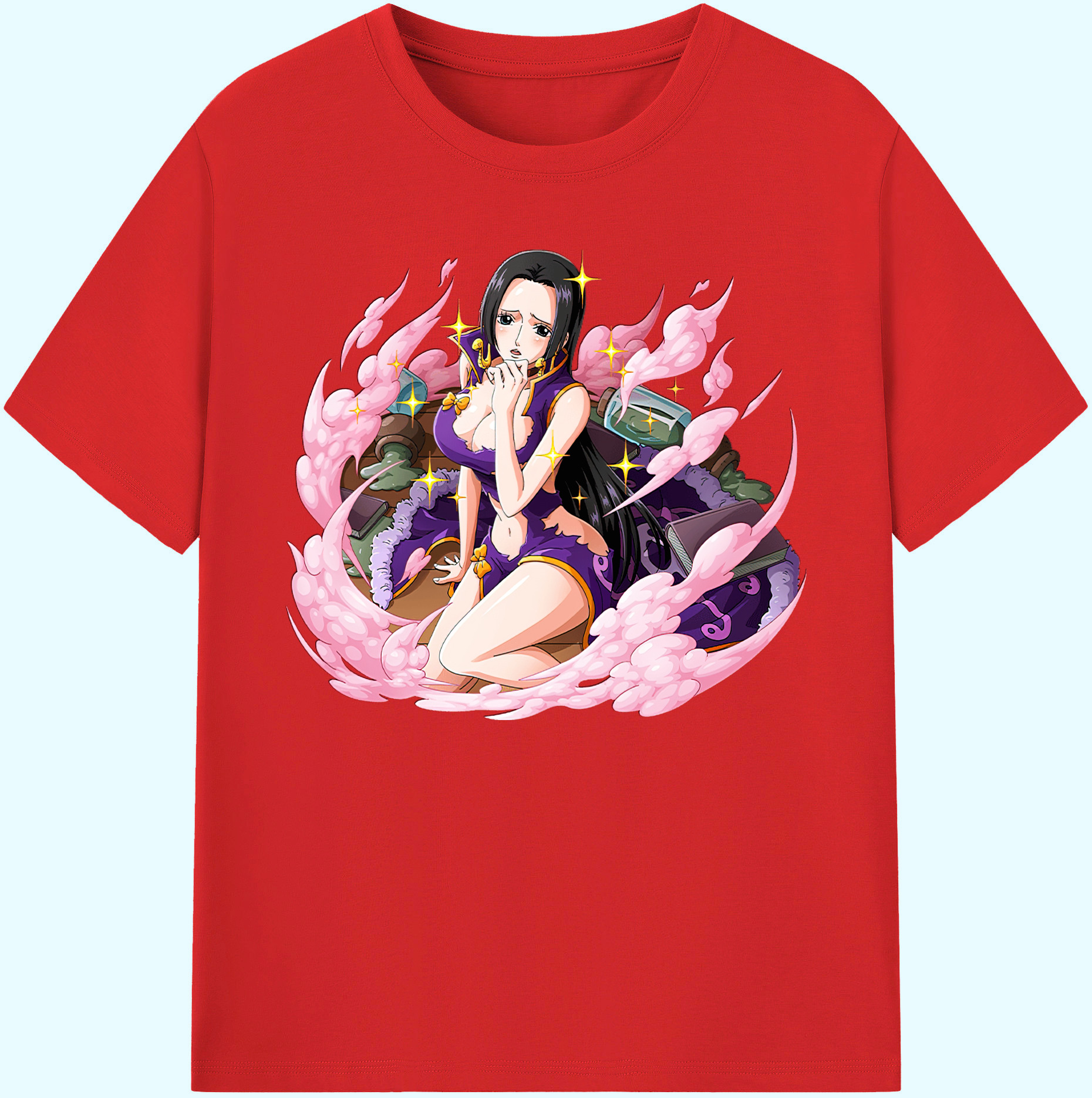 ワンピース ボア・ハンコック ONE PIECE Boa·Hancock 綿100％ メンズ半袖Tシャツ｜肌触りやわらか＆通気性