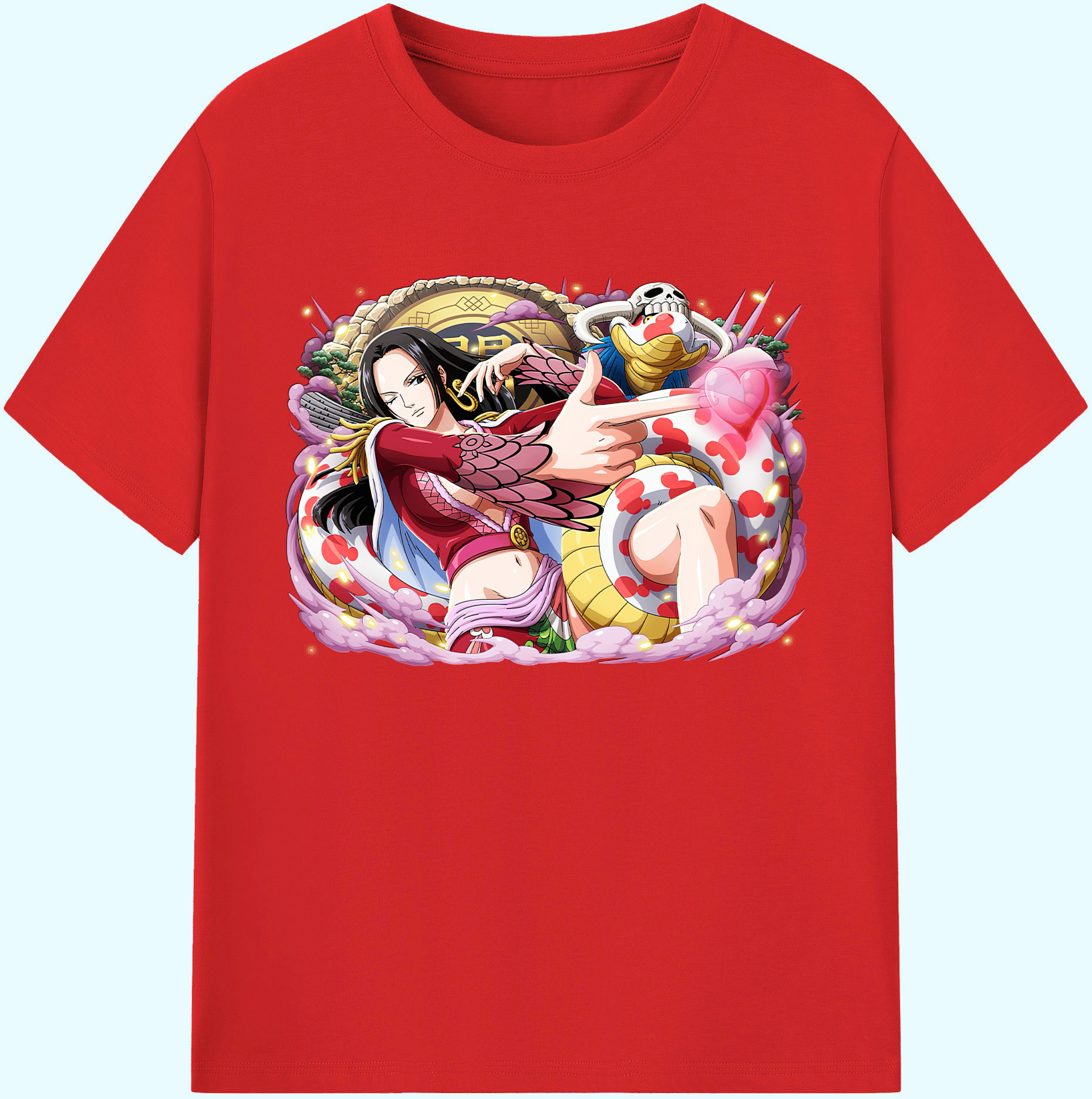 ワンピース ボア・ハンコック ONE PIECE Boa·Hancock 綿100％ メンズ半袖Tシャツ｜肌触りやわらか＆通気性