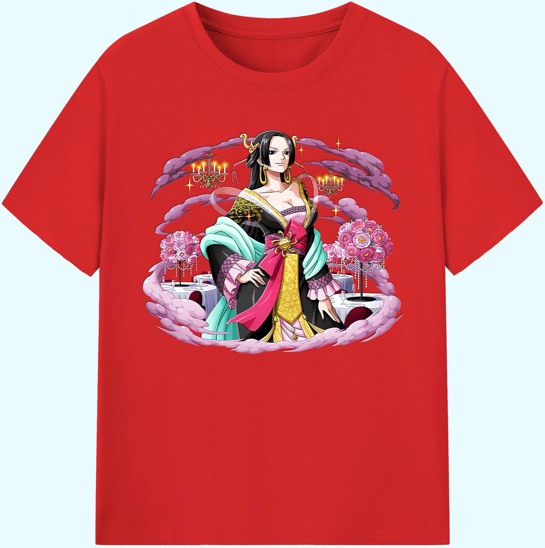 ワンピース ボア・ハンコック ONE PIECE Boa·Hancock 綿100％ メンズ半袖Tシャツ｜肌触りやわらか＆通気性