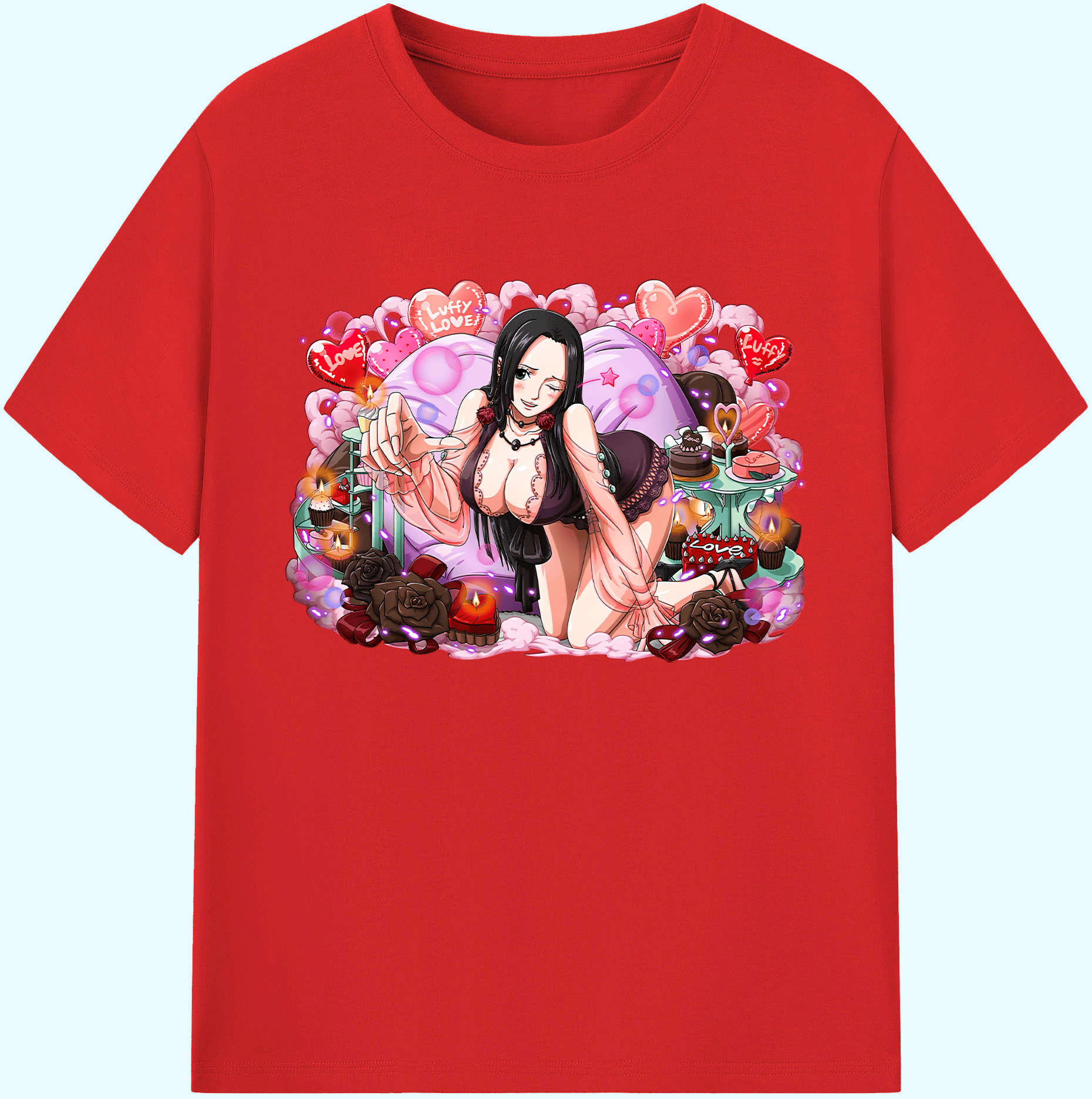 ワンピース ボア・ハンコック ONE PIECE Boa·Hancock 綿100％ メンズ半袖Tシャツ｜肌触りやわらか＆通気性