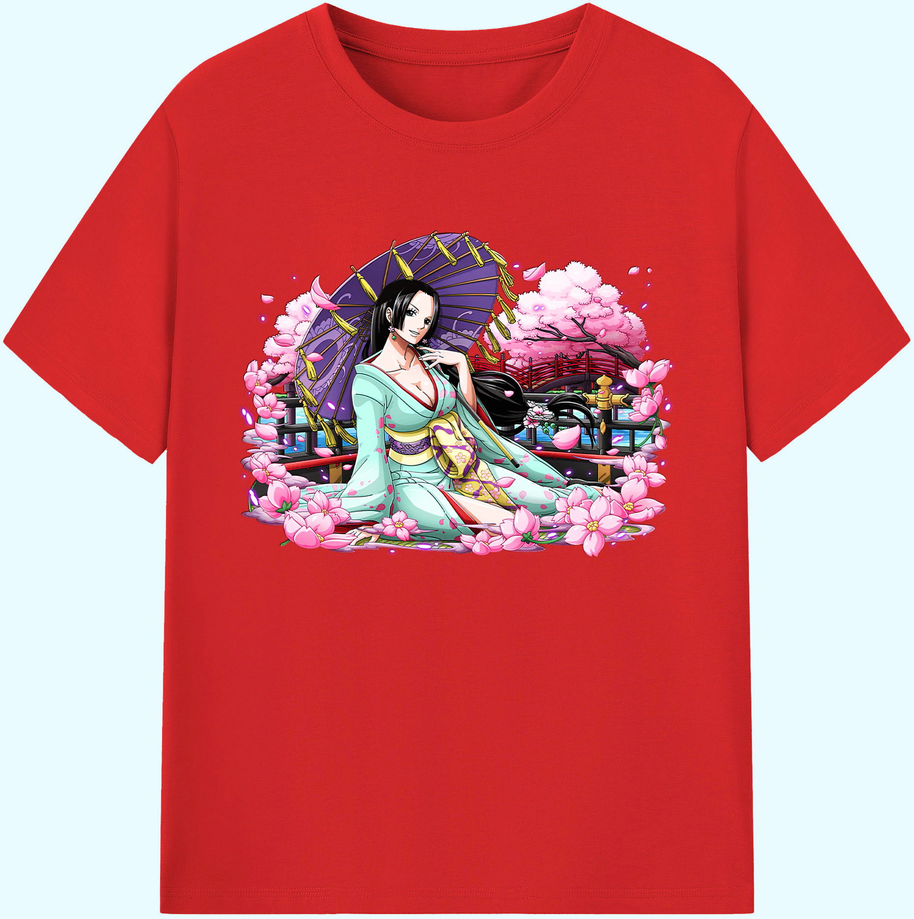 ワンピース ボア・ハンコック ONE PIECE Boa·Hancock 綿100％ メンズ半袖Tシャツ｜肌触りやわらか＆通気性