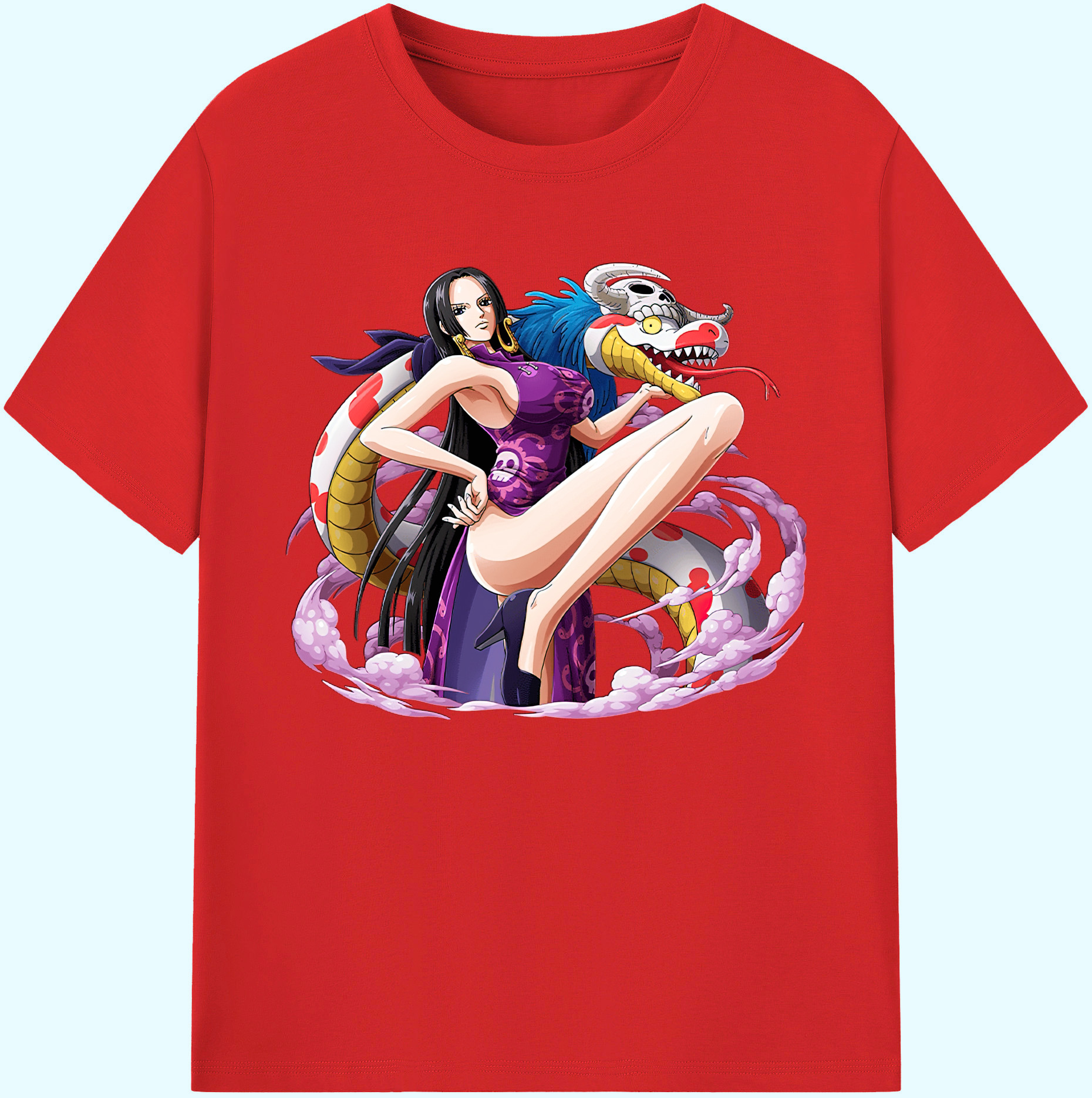 ワンピース ボア・ハンコック ONE PIECE Boa·Hancock 綿100％ メンズ半袖Tシャツ｜肌触りやわらか＆通気性