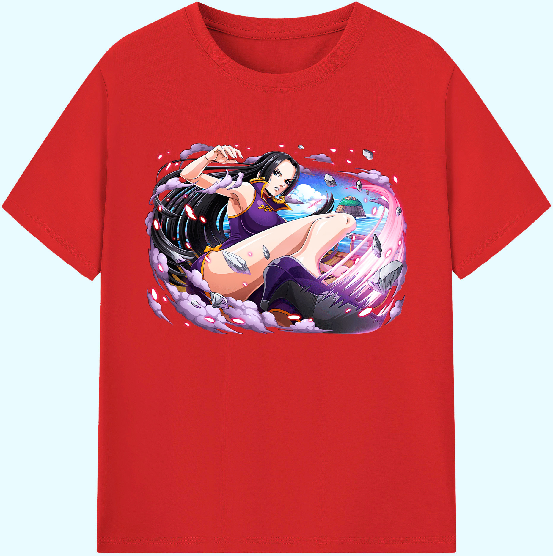 ワンピース ボア・ハンコック ONE PIECE Boa·Hancock 綿100％ メンズ半袖Tシャツ｜肌触りやわらか＆通気性