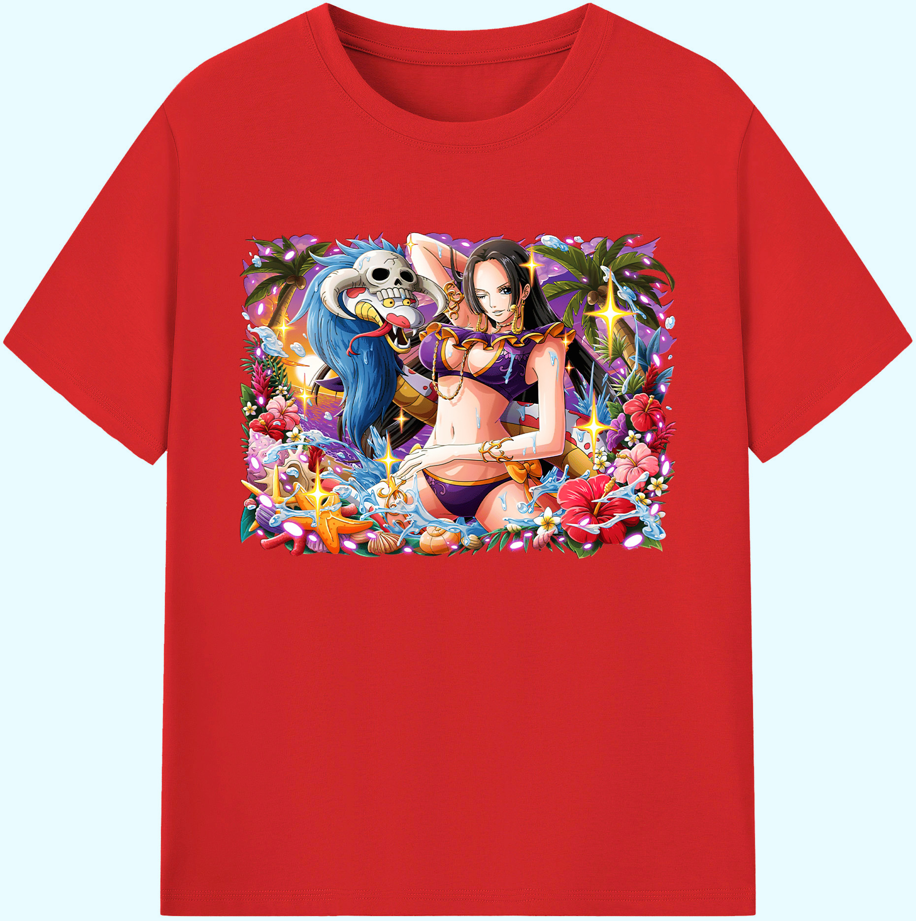 ワンピース ボア・ハンコック ONE PIECE Boa·Hancock 綿100％ メンズ半袖Tシャツ｜肌触りやわらか＆通気性