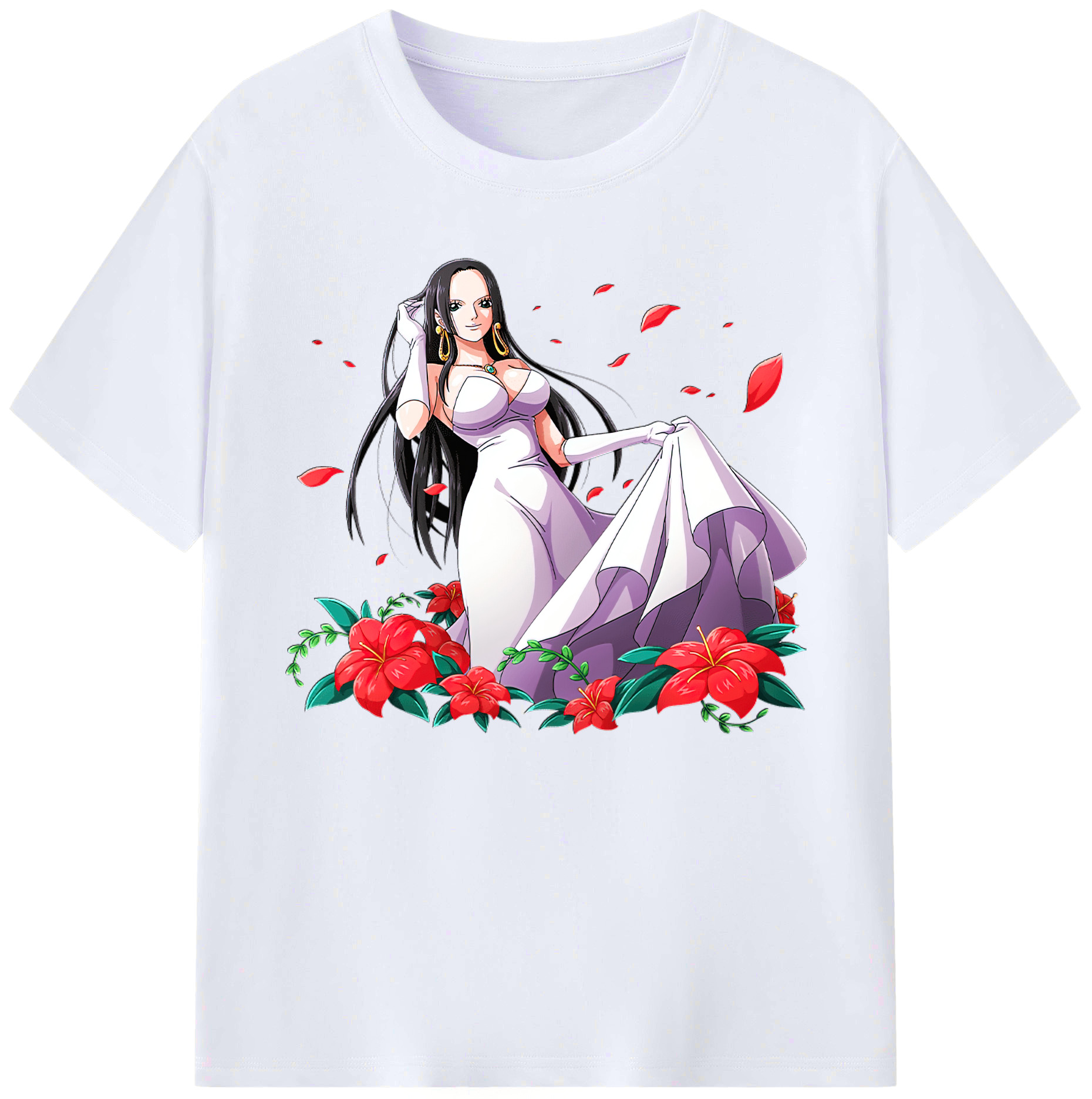 ワンピース ボア・ハンコック ONE PIECE Boa·Hancock 綿100％ メンズ半袖Tシャツ｜肌触りやわらか＆通気性