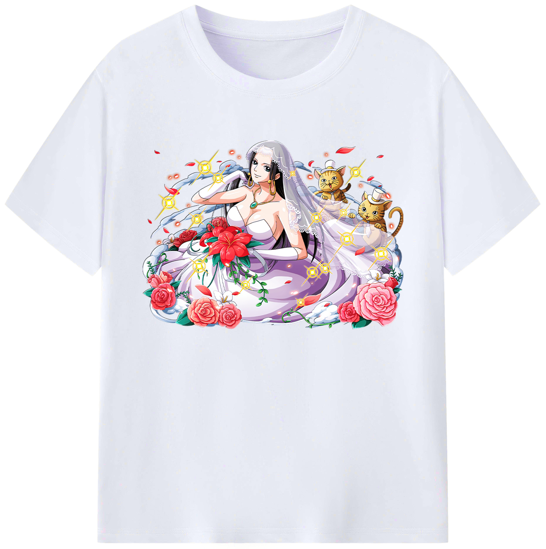 ワンピース ボア・ハンコック ONE PIECE Boa·Hancock 綿100％ メンズ半袖Tシャツ｜肌触りやわらか＆通気性