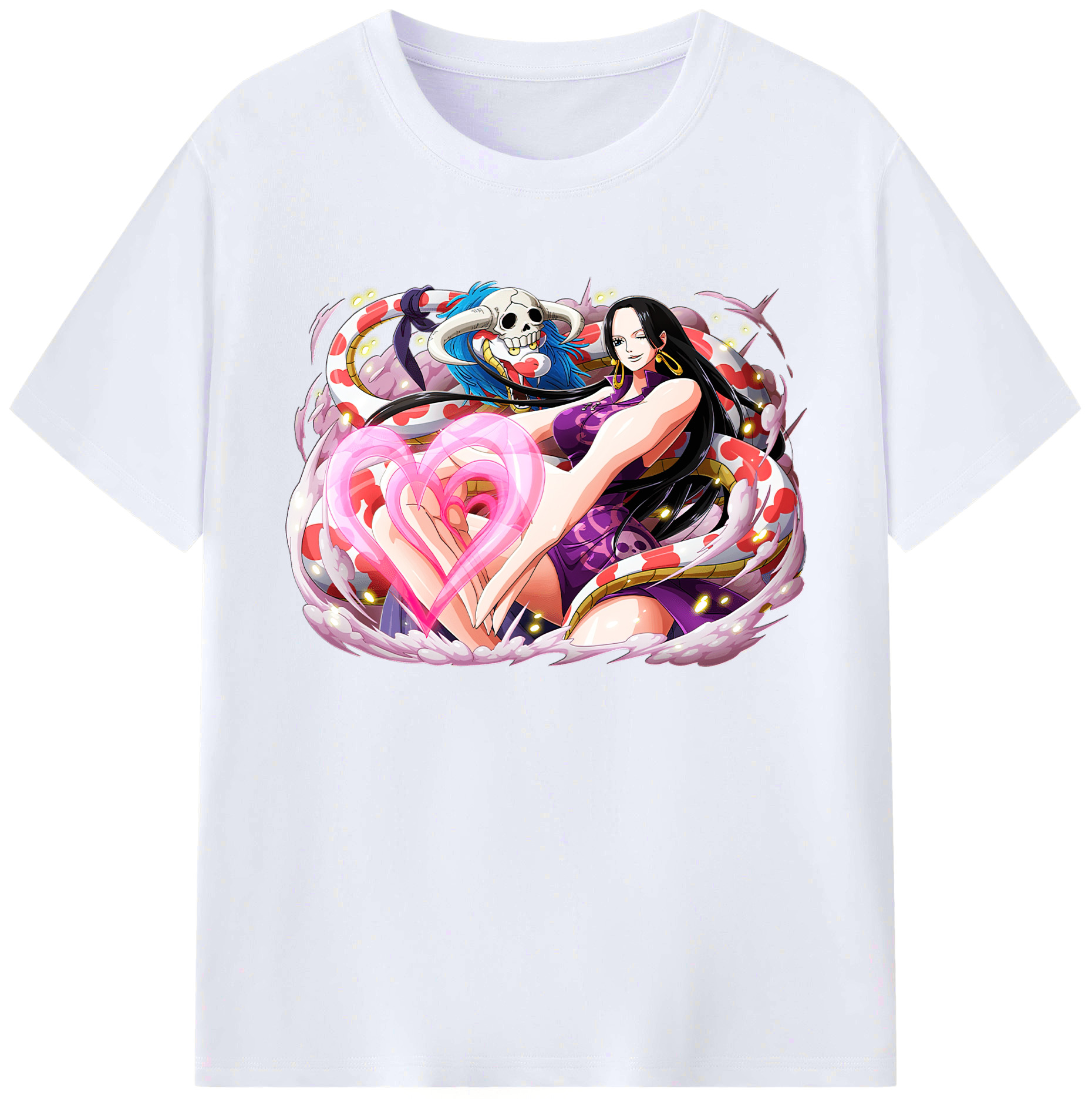 ワンピース ボア・ハンコック ONE PIECE Boa·Hancock 綿100％ メンズ半袖Tシャツ｜肌触りやわらか＆通気性
