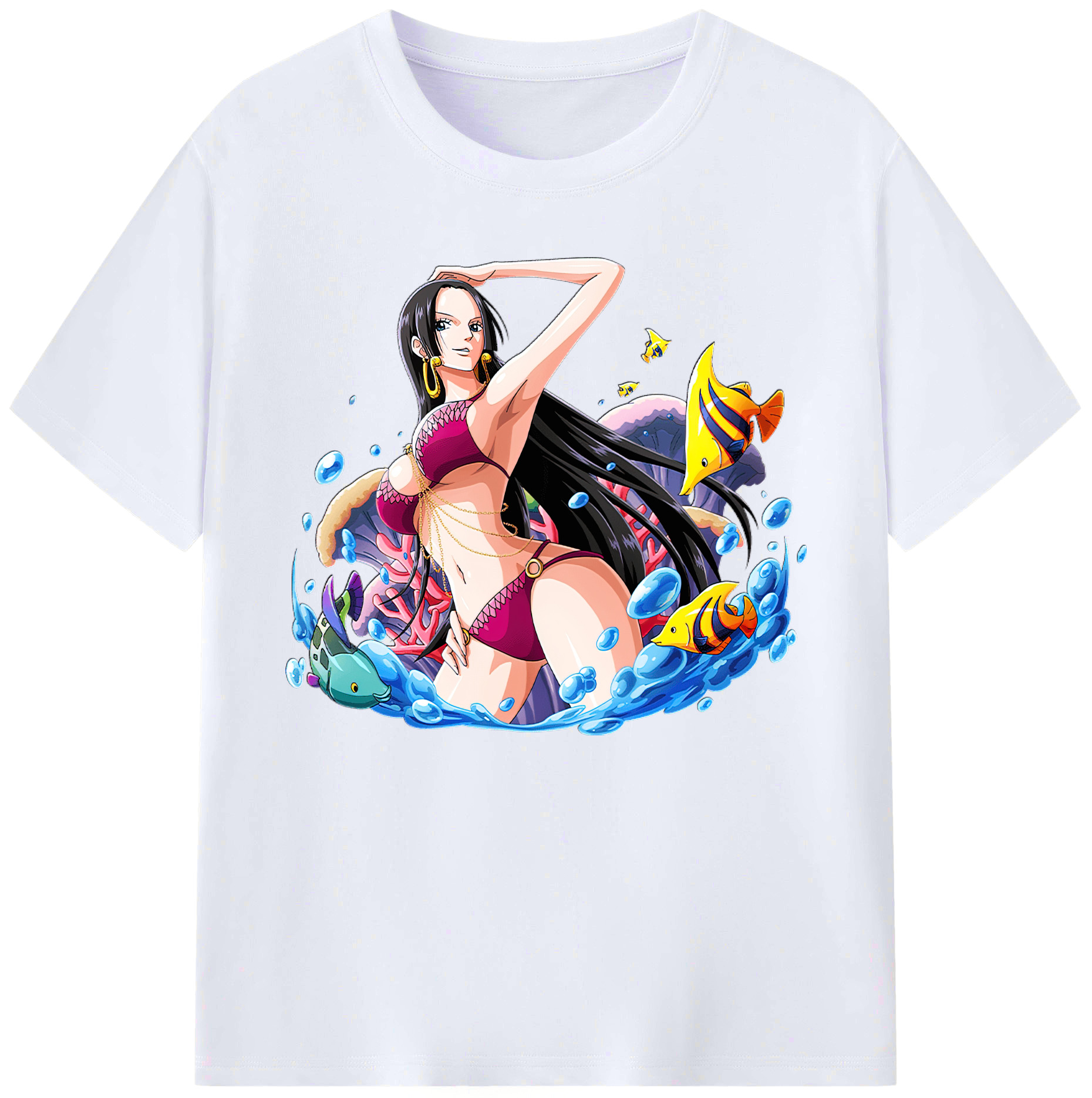 ワンピース ボア・ハンコック ONE PIECE Boa·Hancock 綿100％ メンズ半袖Tシャツ｜肌触りやわらか＆通気性
