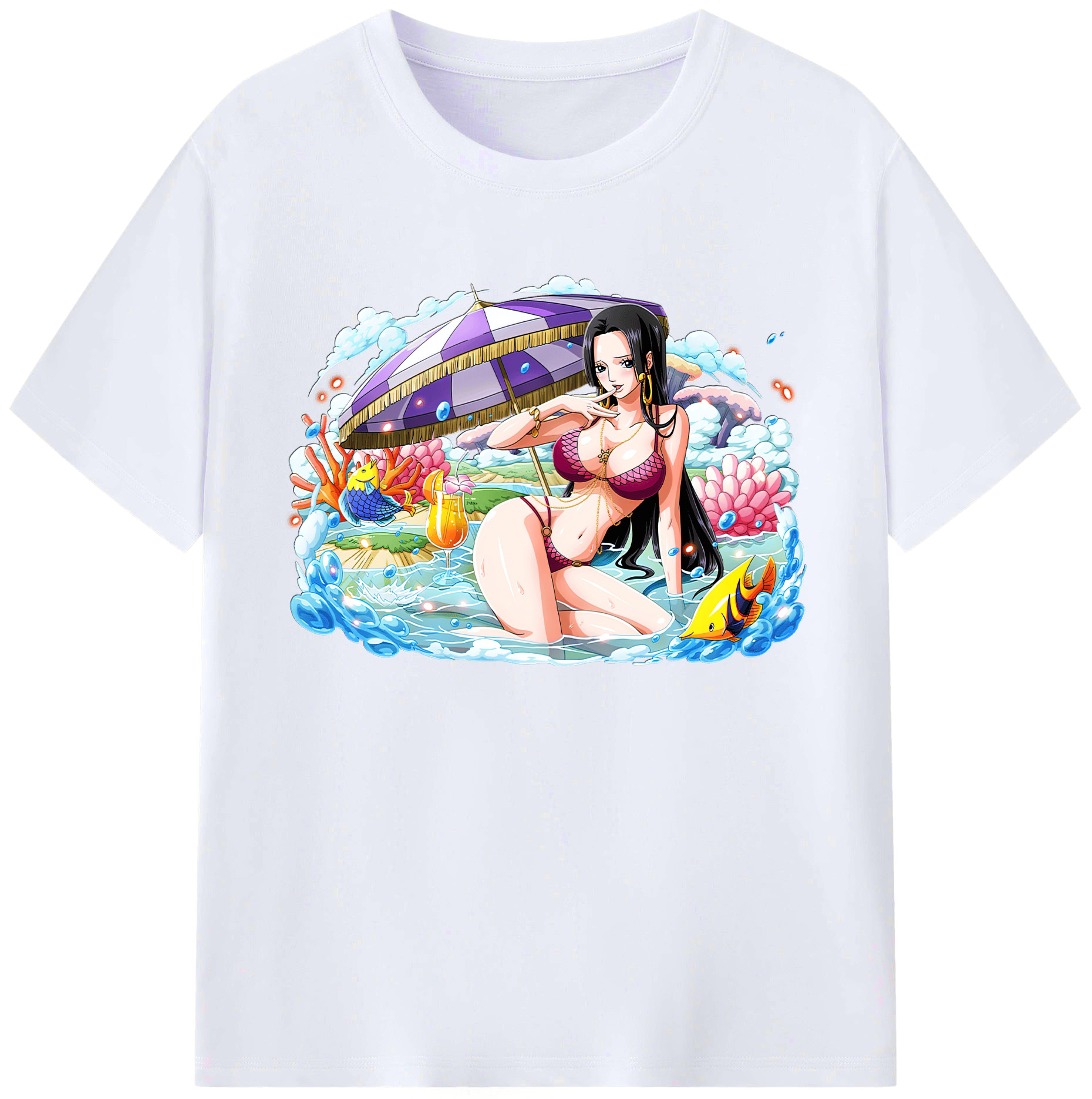 ワンピース ボア・ハンコック ONE PIECE Boa·Hancock 綿100％ メンズ半袖Tシャツ｜肌触りやわらか＆通気性