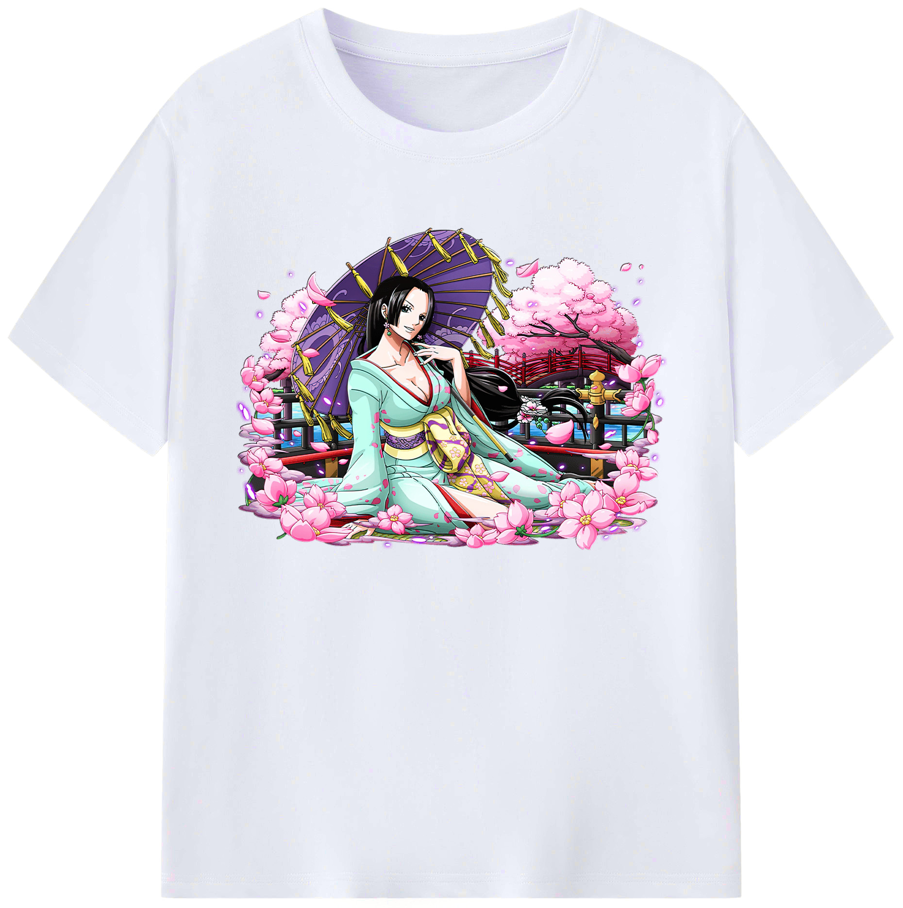 ワンピース ボア・ハンコック ONE PIECE Boa·Hancock 綿100％ メンズ半袖Tシャツ｜肌触りやわらか＆通気性