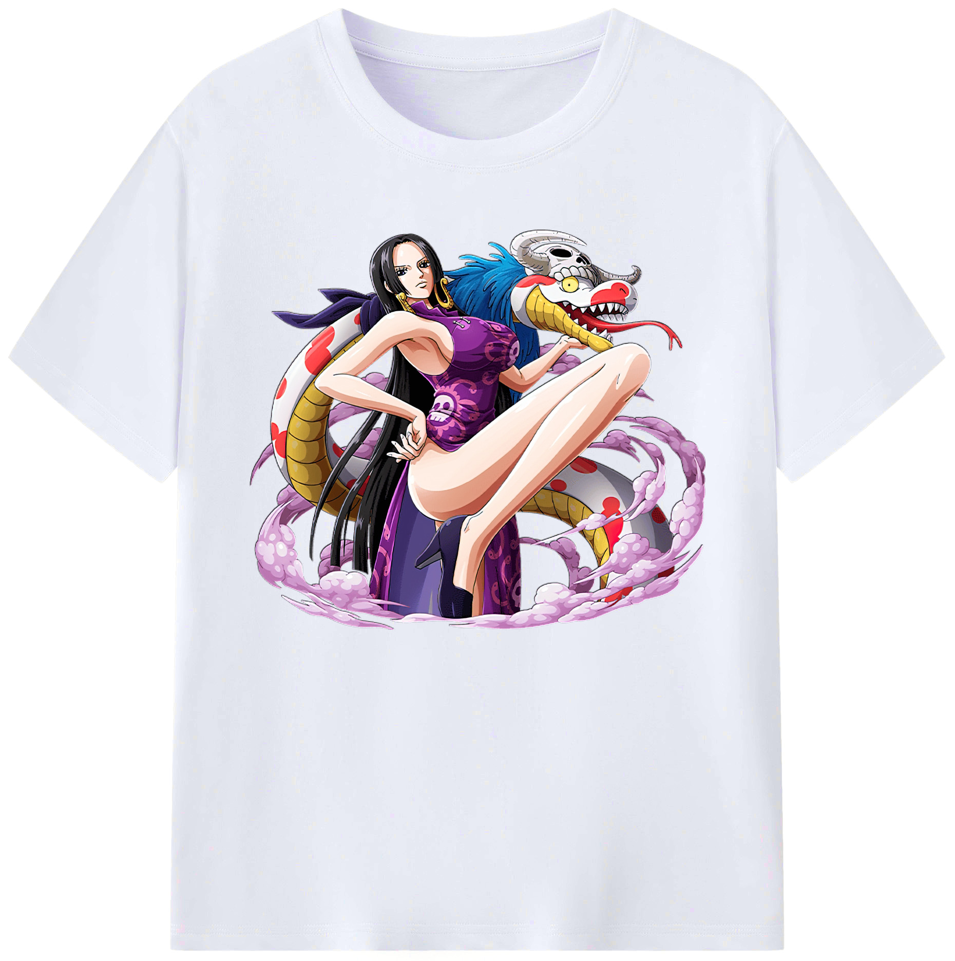 ワンピース ボア・ハンコック ONE PIECE Boa·Hancock 綿100％ メンズ半袖Tシャツ｜肌触りやわらか＆通気性