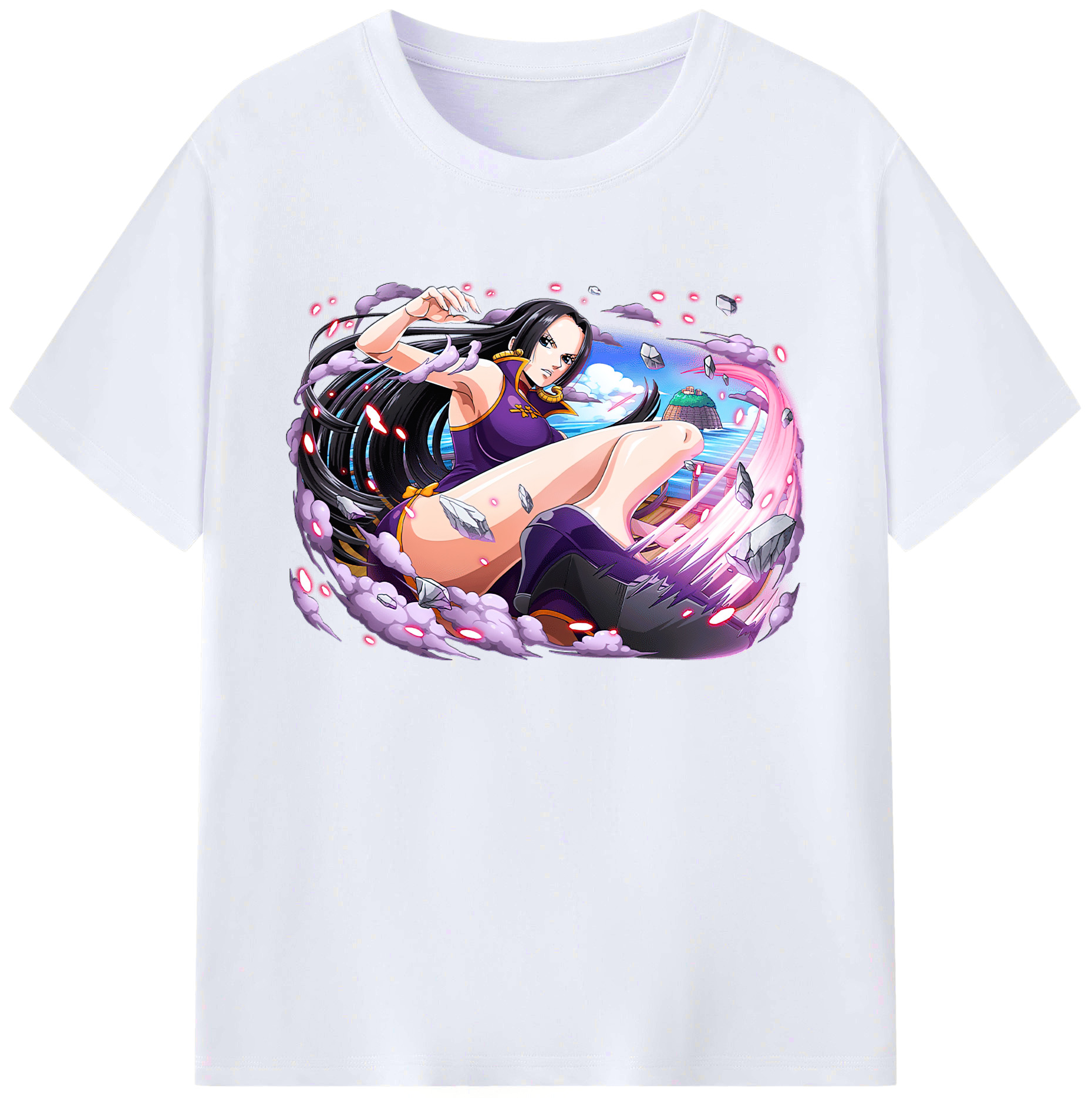 ワンピース ボア・ハンコック ONE PIECE Boa·Hancock 綿100％ メンズ半袖Tシャツ｜肌触りやわらか＆通気性