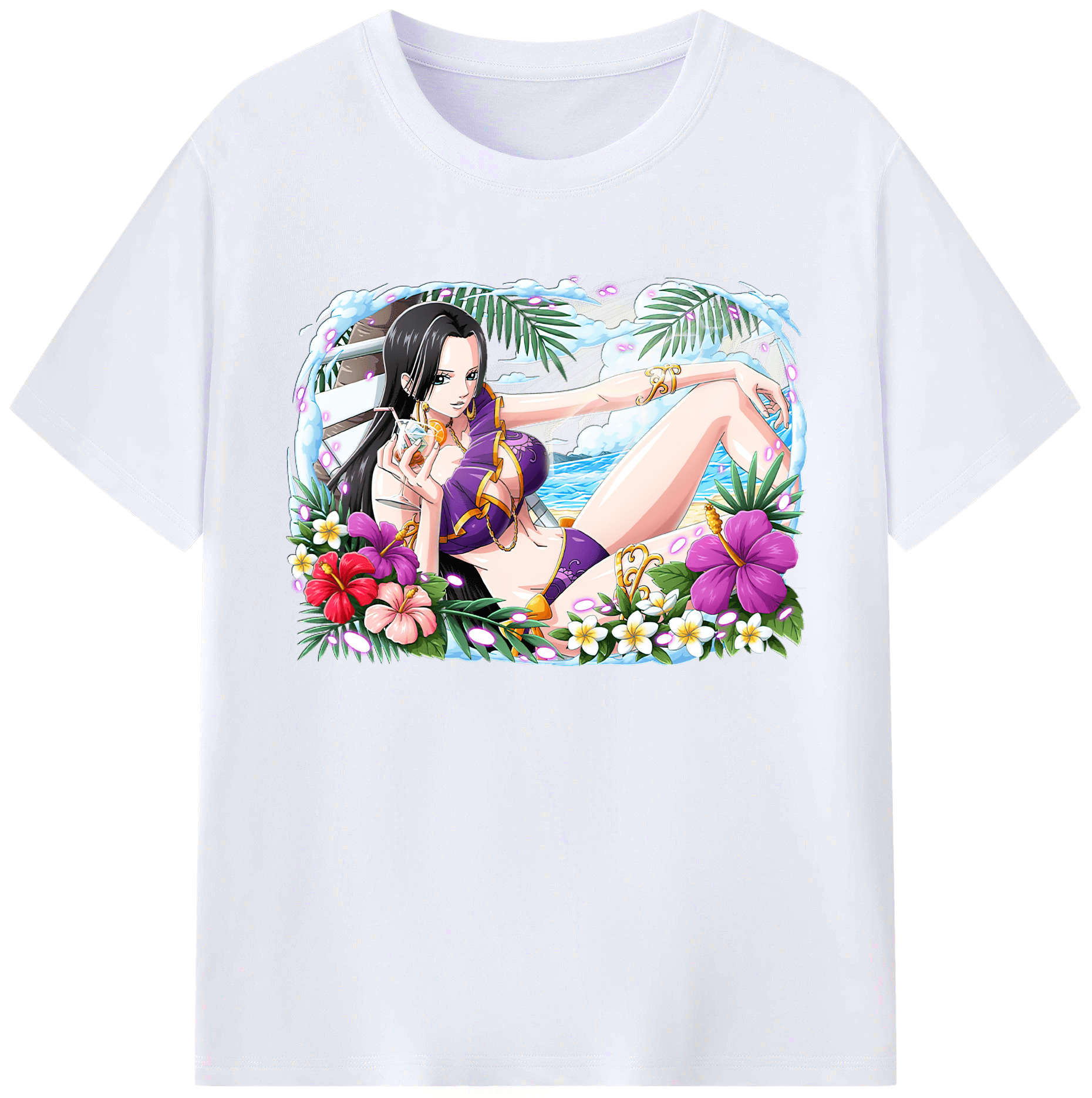 ワンピース ボア・ハンコック ONE PIECE Boa·Hancock 綿100％ メンズ半袖Tシャツ｜肌触りやわらか＆通気性
