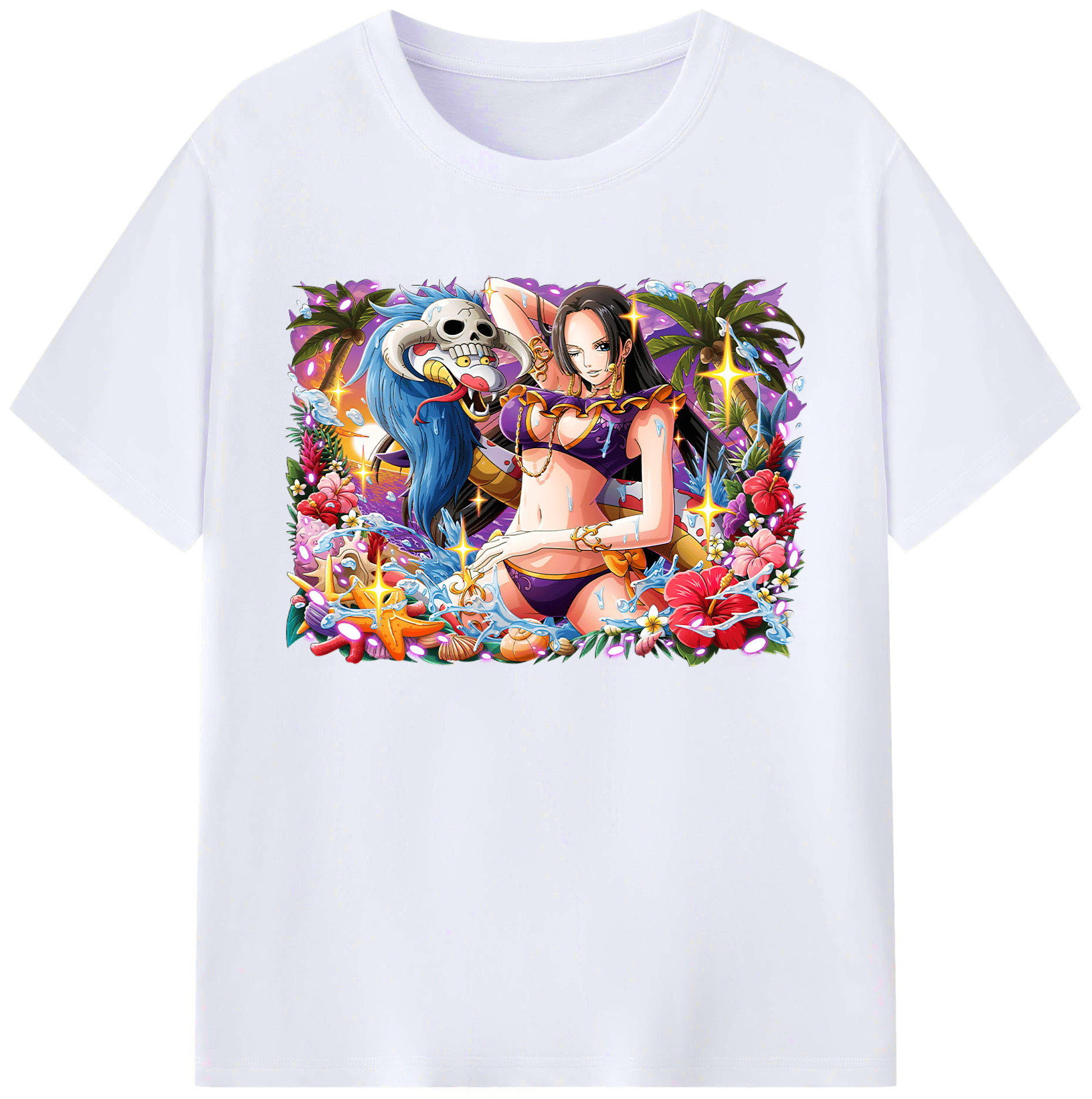 （画像用） ワンピース ボア・ハンコック ONE PIECE Boa·Hancock 綿100％ メンズ半袖Tシャツ｜肌触りやわらか＆通気性