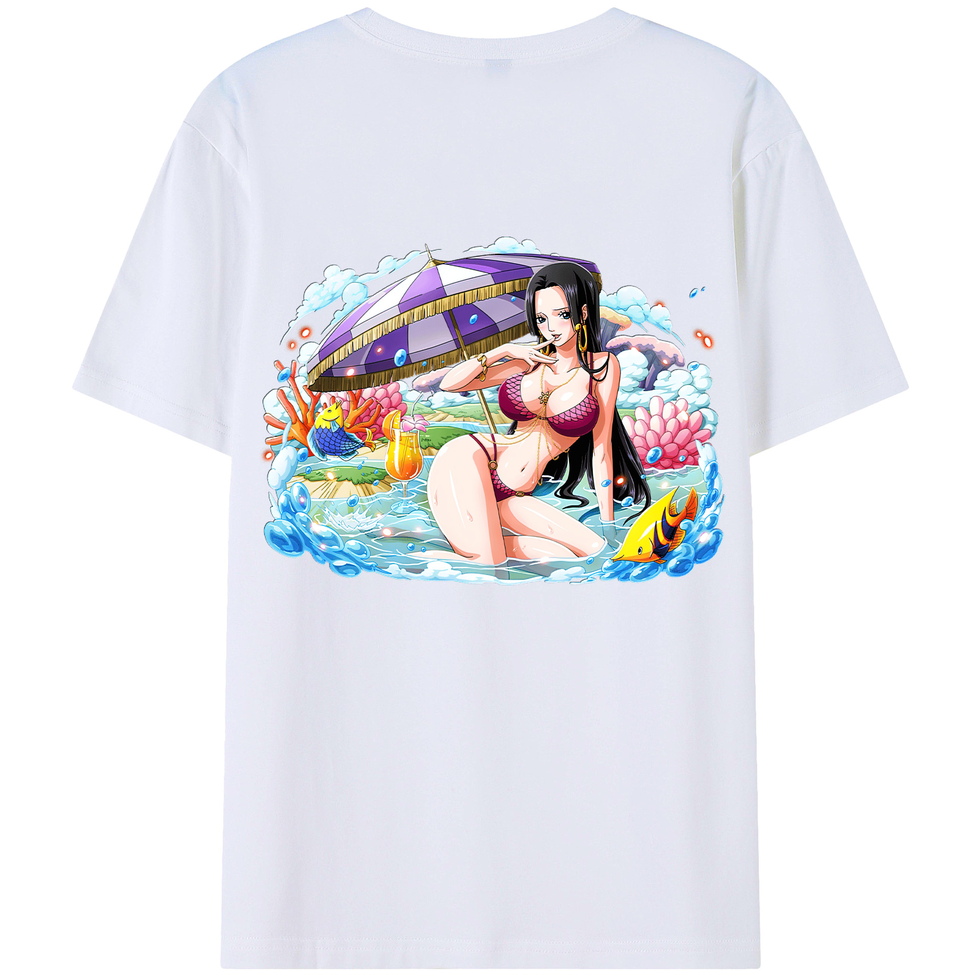 （画像用） ワンピース ボア・ハンコック ONE PIECE Boa·Hancock レディース半袖Tシャツ(バックプリント)