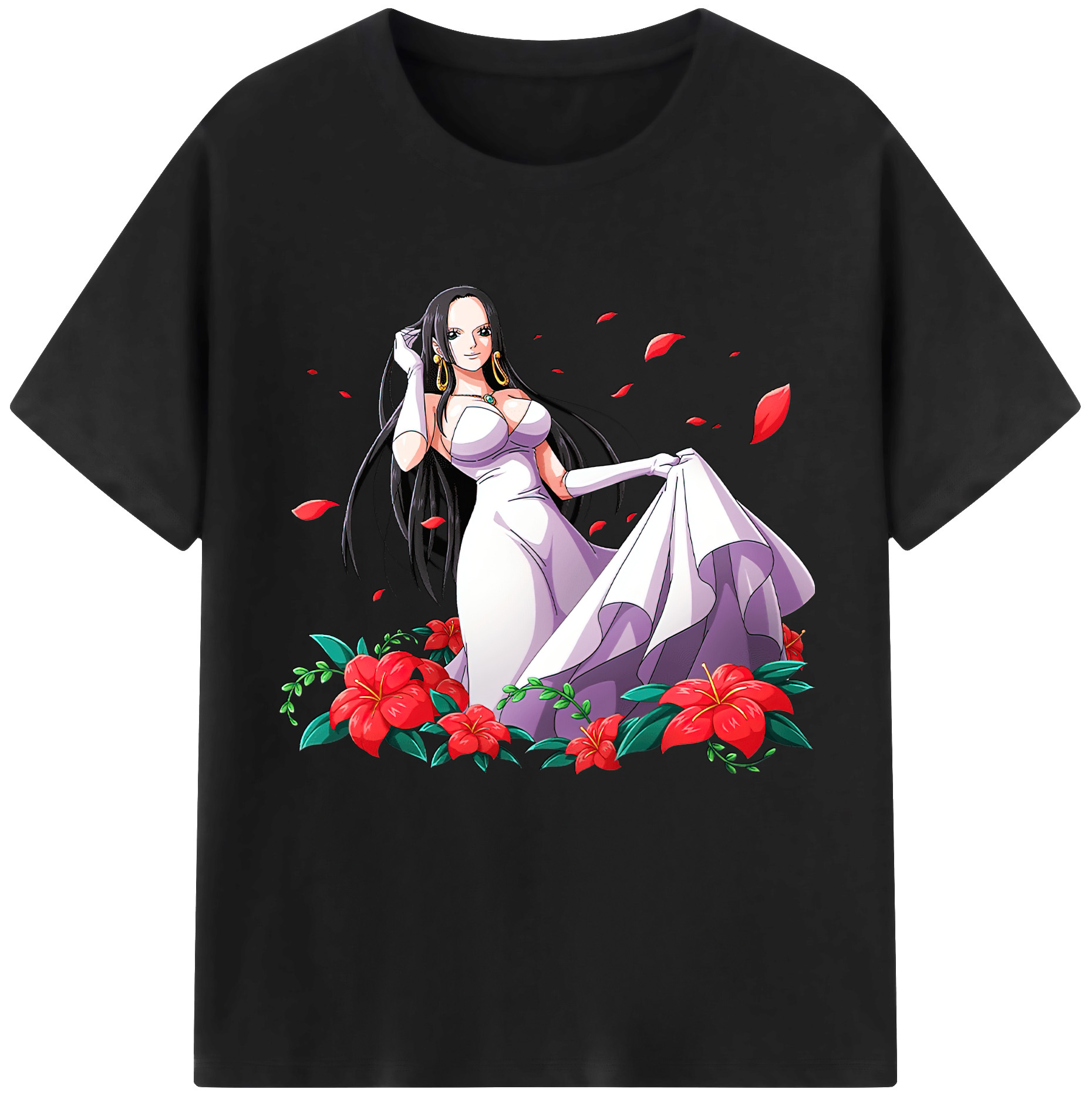 ワンピース ボア・ハンコック ONE PIECE Boa·Hancock レディースカジュアルプリントTシャツ（綿100％）