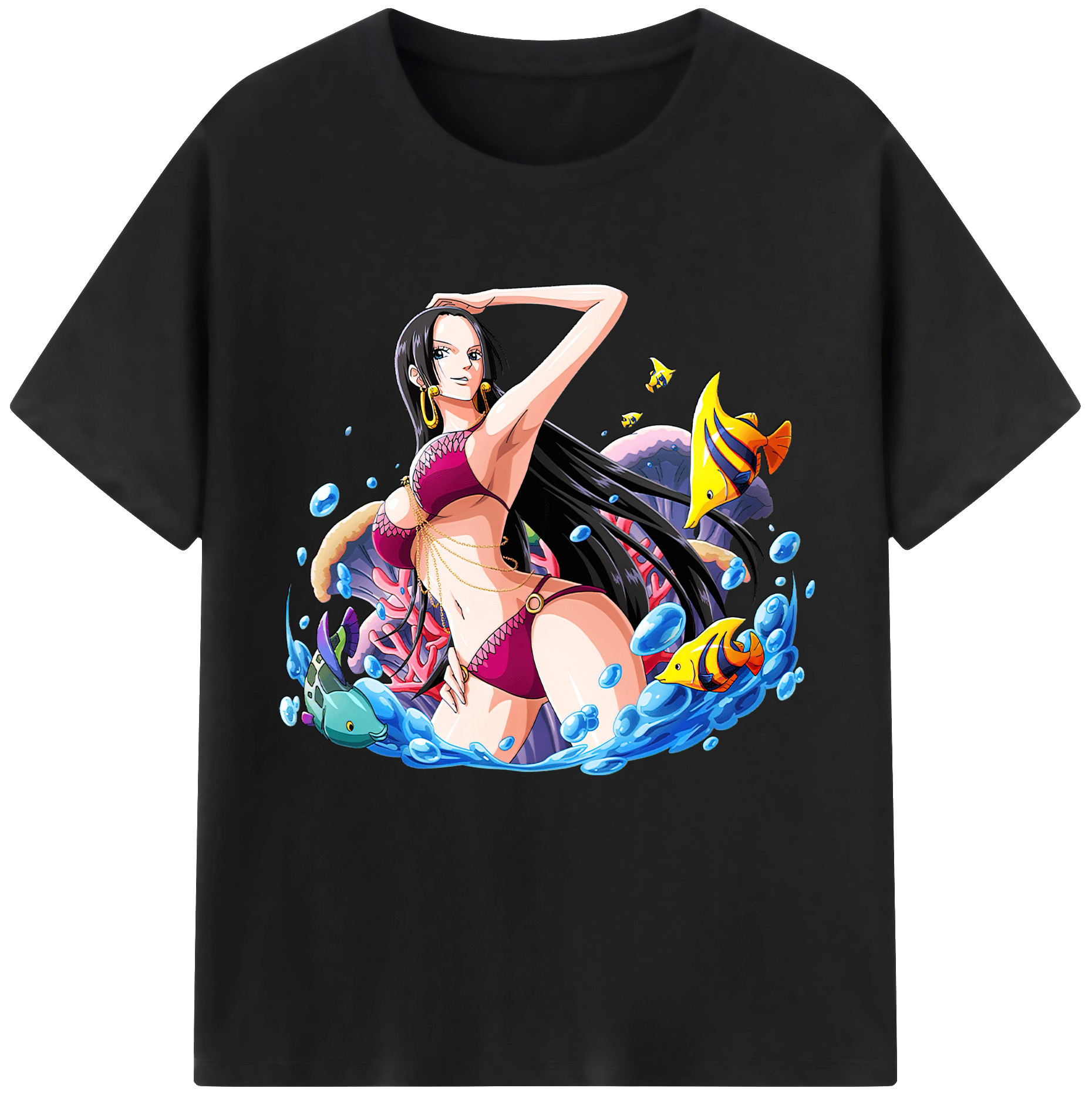 ワンピース ボア・ハンコック ONE PIECE Boa·Hancock レディースカジュアルプリントTシャツ（綿100％）