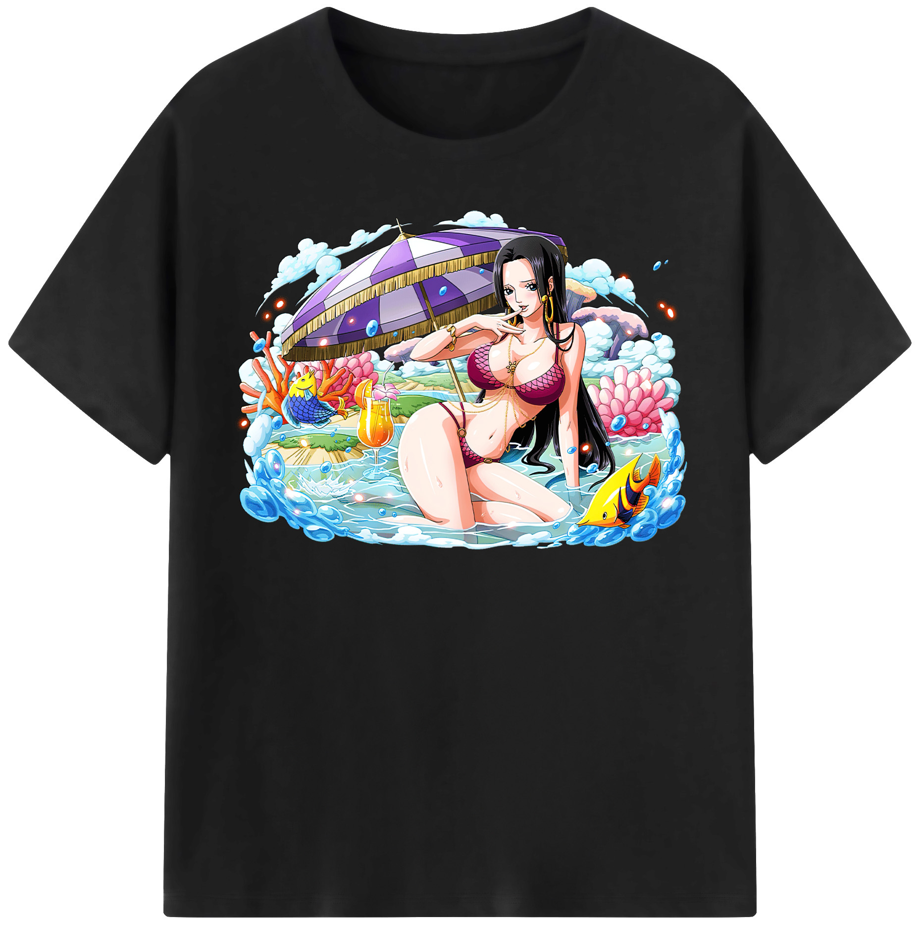 ワンピース ボア・ハンコック ONE PIECE Boa·Hancock レディースカジュアルプリントTシャツ（綿100％）
