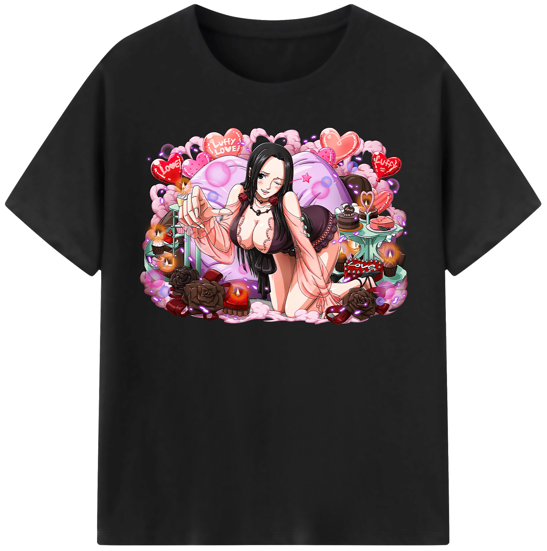 ワンピース ボア・ハンコック ONE PIECE Boa·Hancock レディースカジュアルプリントTシャツ（綿100％）