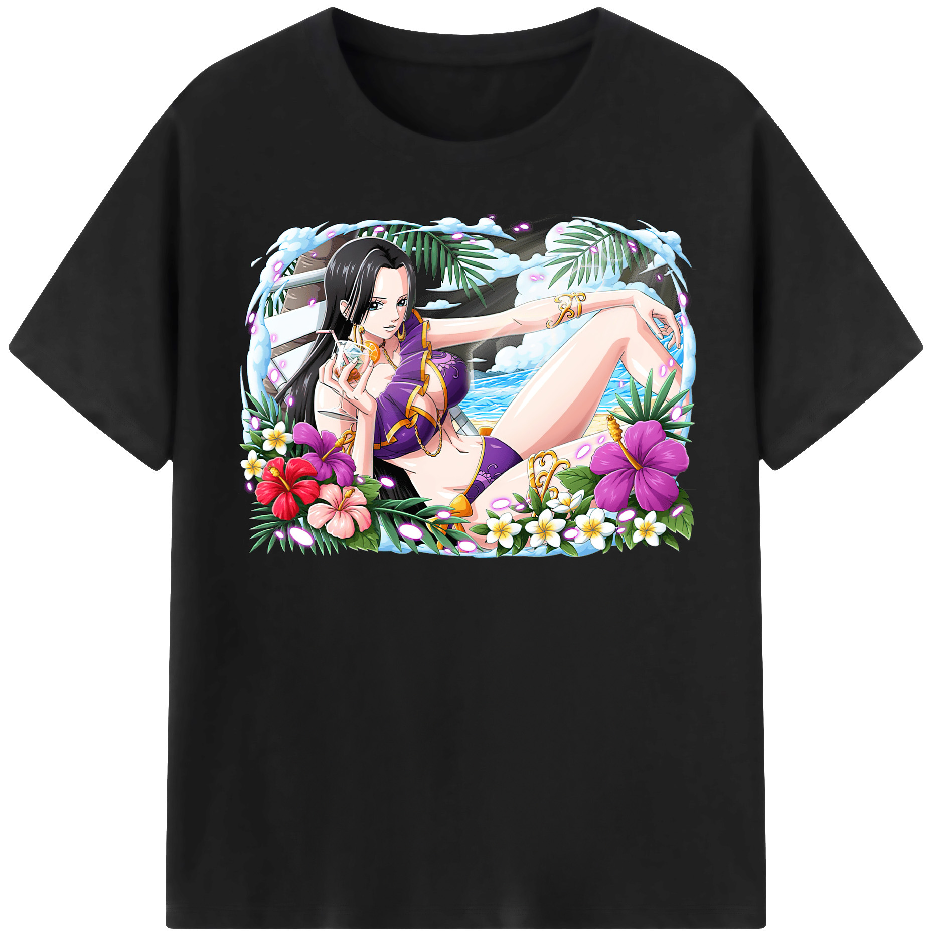 ワンピース ボア・ハンコック ONE PIECE Boa·Hancock レディースカジュアルプリントTシャツ（綿100％）
